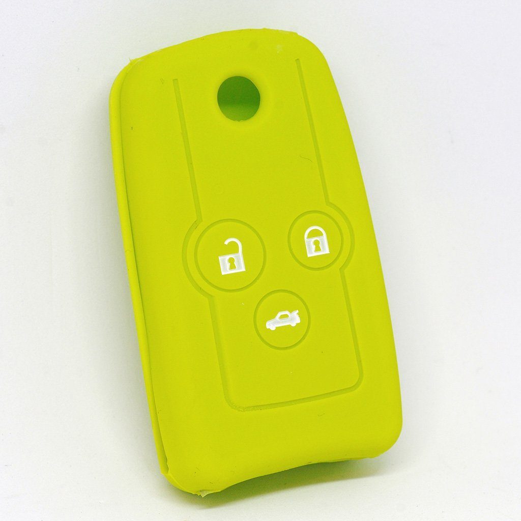 mt-key Schlüsseltasche Autoschlüssel Softcase Silikon Schutzhülle Apfelgrün, für Honda Accord Jazz Civic CR-V 3 Tasten Klappschlüssel