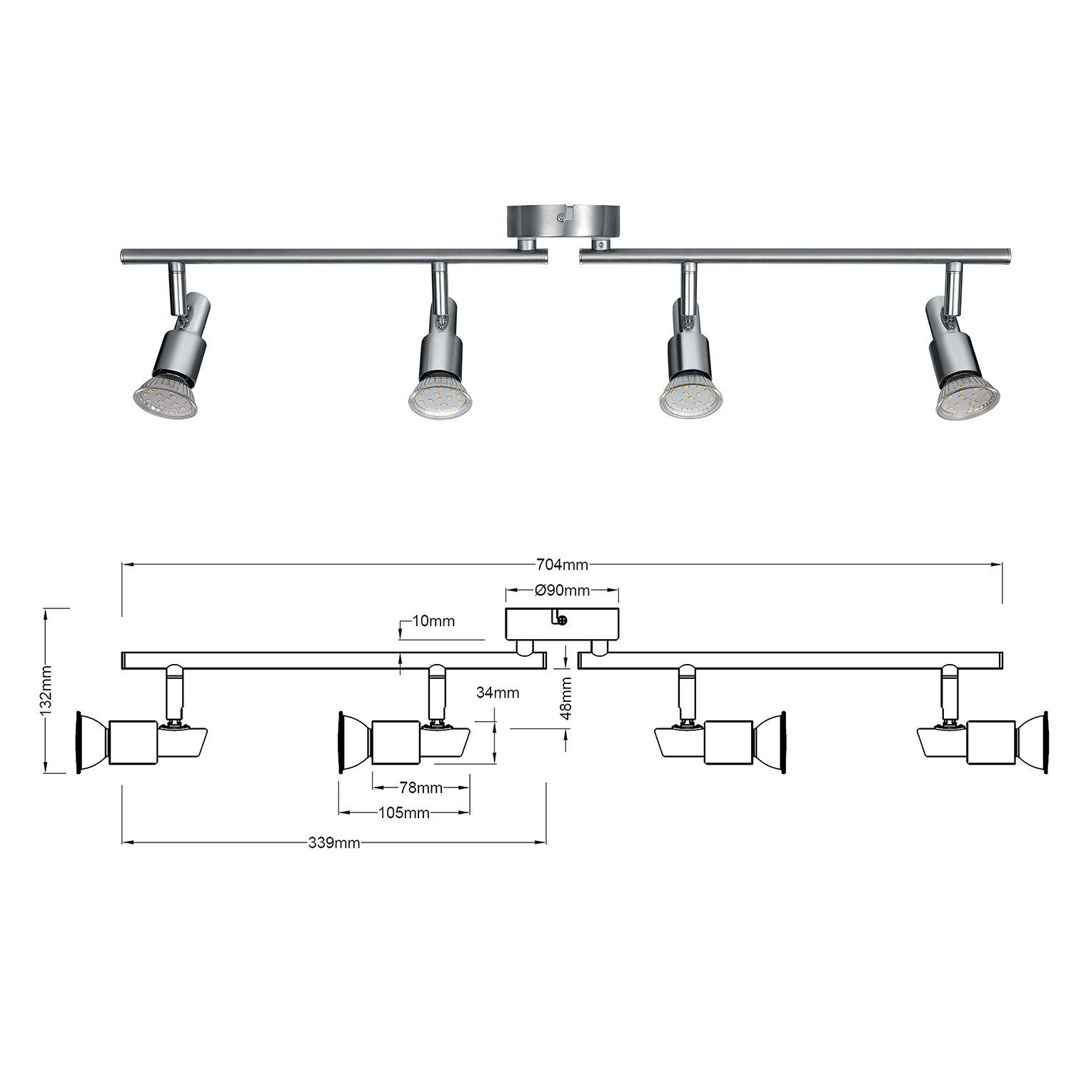 IMPTS Deckenspots deckenstrahler Deckenleuchte, Dreh- und schwenkbar günstig online kaufen