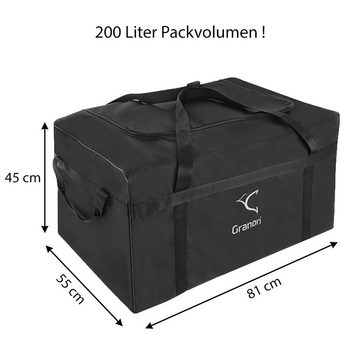 Granori Aufbewahrungstasche "Giant Transporter" – Extragroße, belastbare und leichte 200 L Tasche (abschließbar), mit stabilem umlaufendem Reißverschluss für einfaches Packen