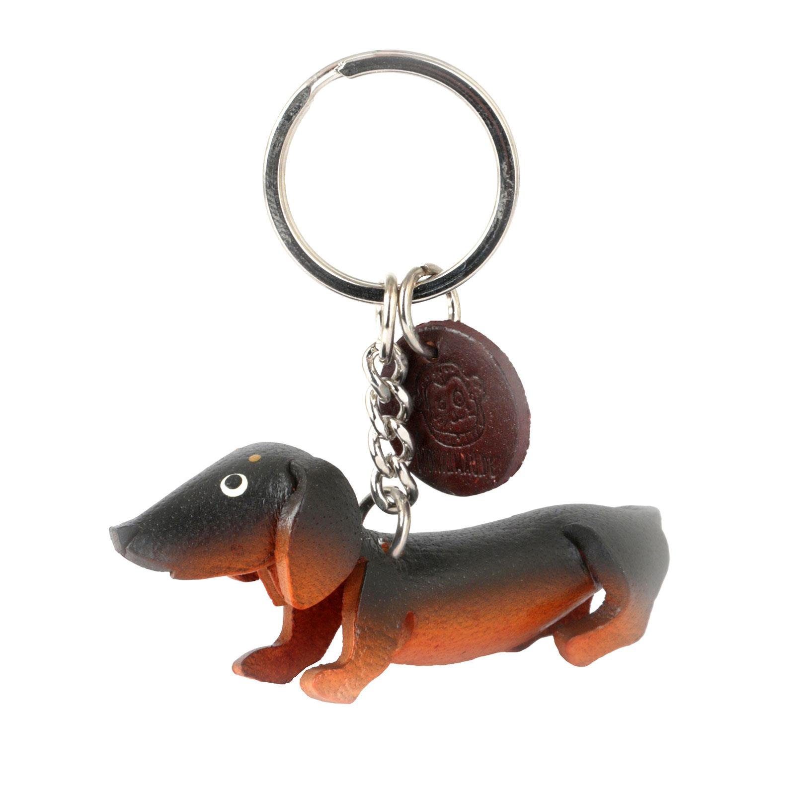 Monkimau Schlüsselanhänger Set Dackel Schlüsselanhänger aus Leder