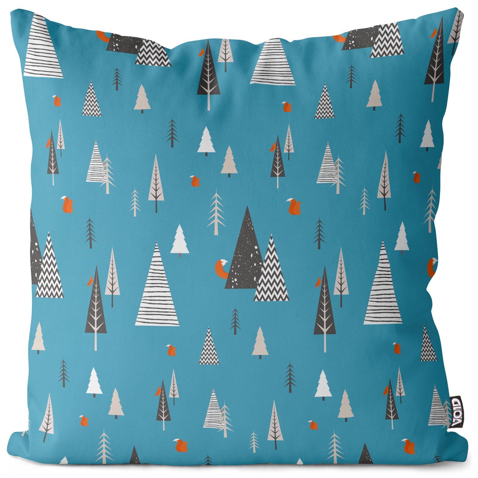 (1 4 Skandinavien Design Bäume Stück), Deko Eichhörnchen Kissenbezug VOID Wald Wald Sofa-Kissen Weihnachten Norwegen Winter Kissenbezug,