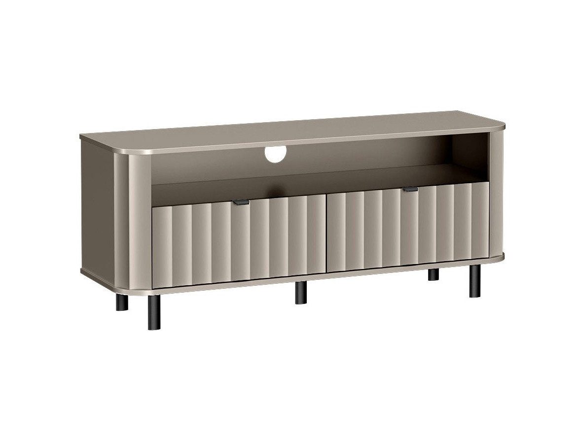 Beautysofa TV-Schrank TV-Lowboard NEVADA NO-6 – 137 cm – Lamellenfront, 2 Schubladen mit offenem Fach & eleganter Lamellenfront