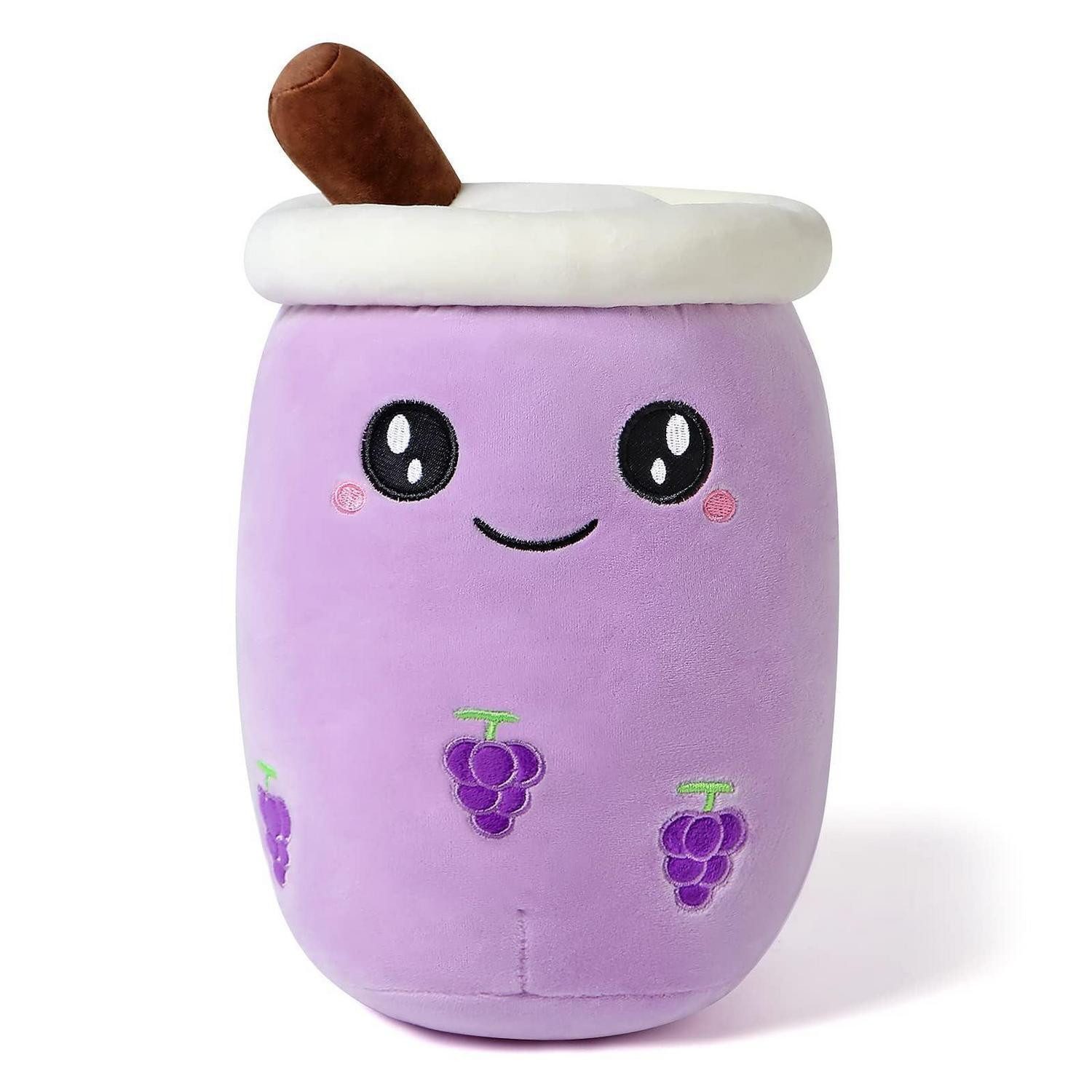 LuxusKollektion Kuscheltier Plüschtier Boba Tea Plüschkissen Spielzeug Lila Weintrauben 24cm
