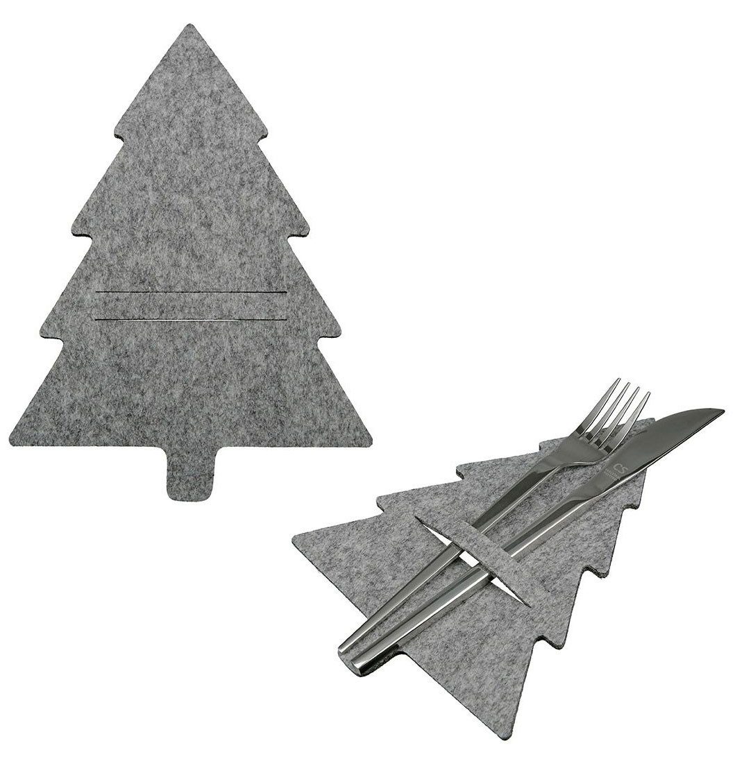 GILDE Besteckhalter Gilde Weihnachtliche Bestecktaschen hellgrau Tannenbaum günstig online kaufen