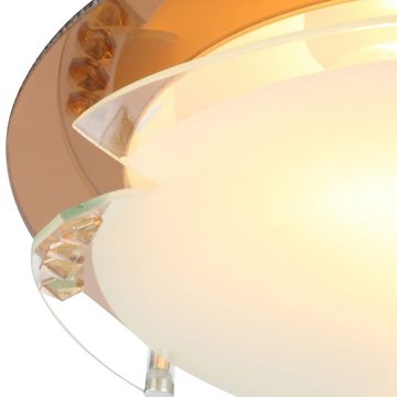 Globo Deckenstrahler, Leuchtmittel nicht inklusive, Design Decken Leuchte amber Kristall Strahler Wohn Ess Zimmer Flur