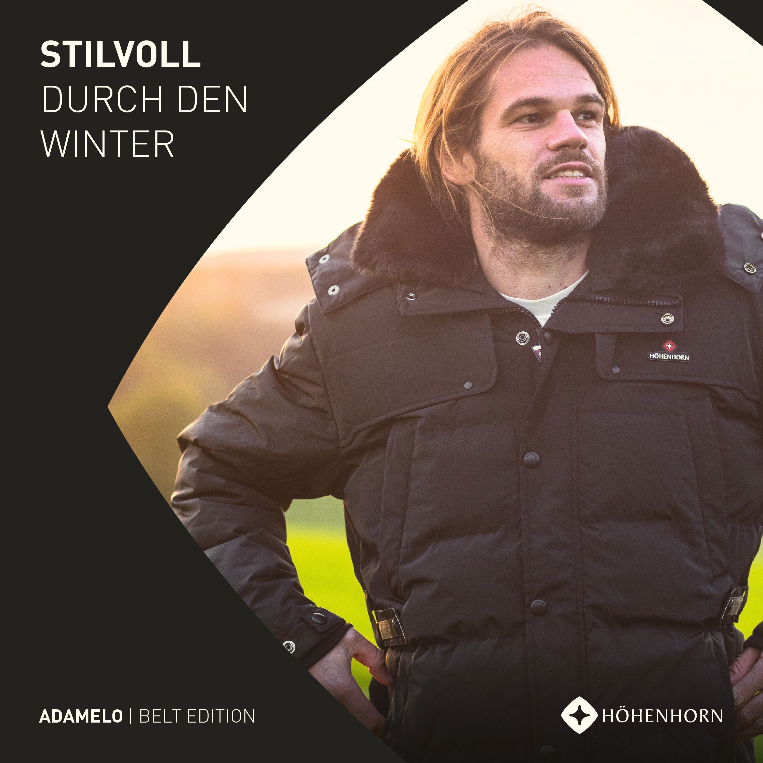 Höhenhorn Winterjacke Adamelo Herren Winter Jacke für Männer Quilted Steppjacke Gefüttert abnehmbarer Kunstfellkragen & Kapuze, weiche Microfleece Innenseite