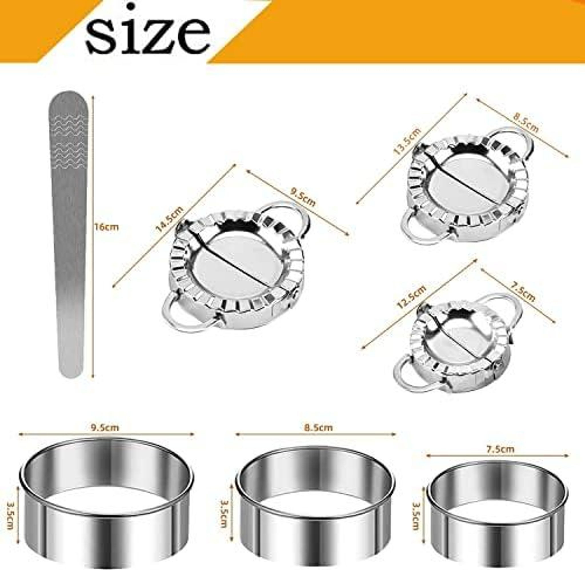 FELIXLEO Ravioliform Edelstahl Ravioli Former Set Knödel Maker, (7-tlg) – Bild 2 von 5