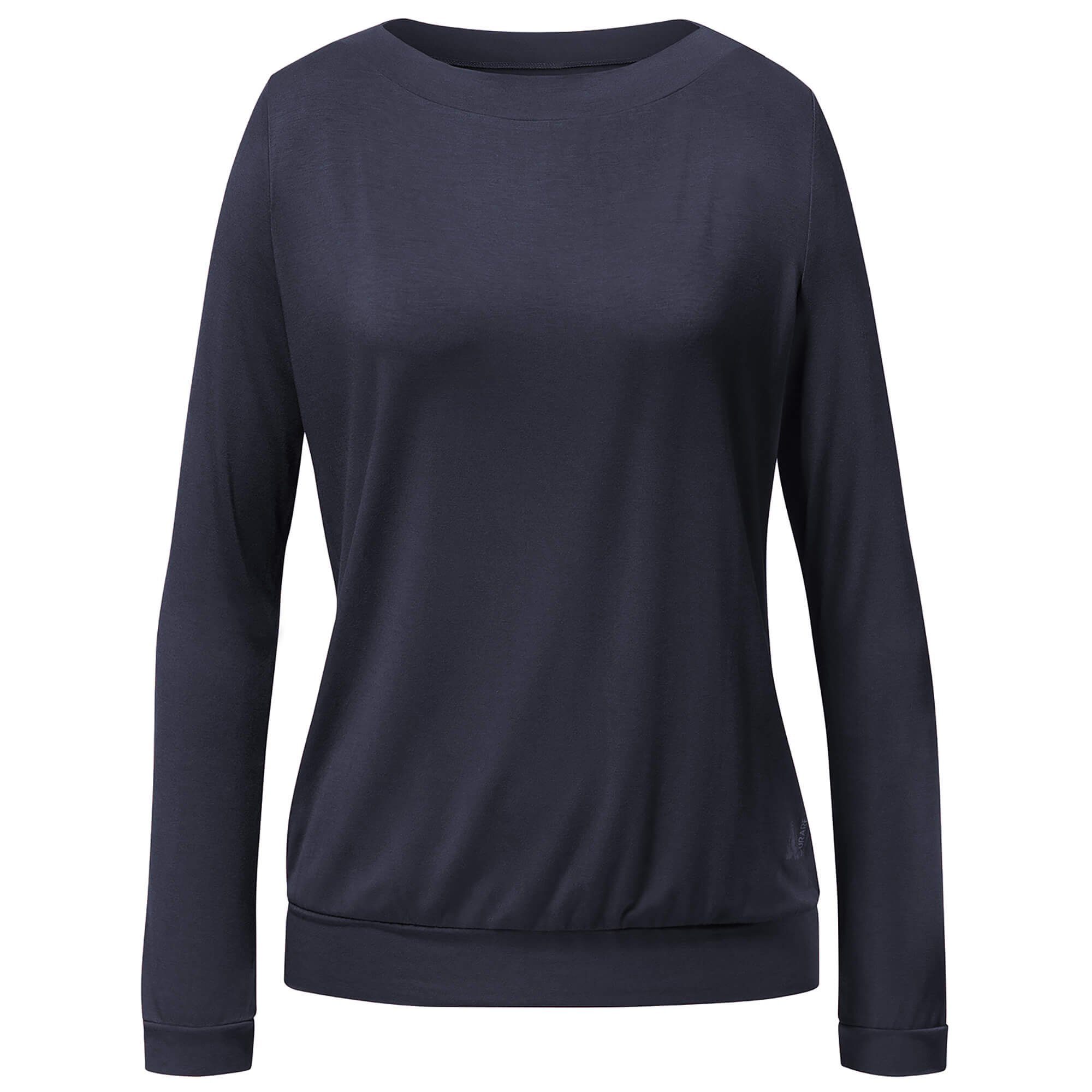 Bund rundem (Standard, Ausschnitt und der Standard) Schönes Turtleneck Shirt Yoga-Sweatjacke Langarmshirt mit Hüfte. an 1-tlg., Yoga Curare