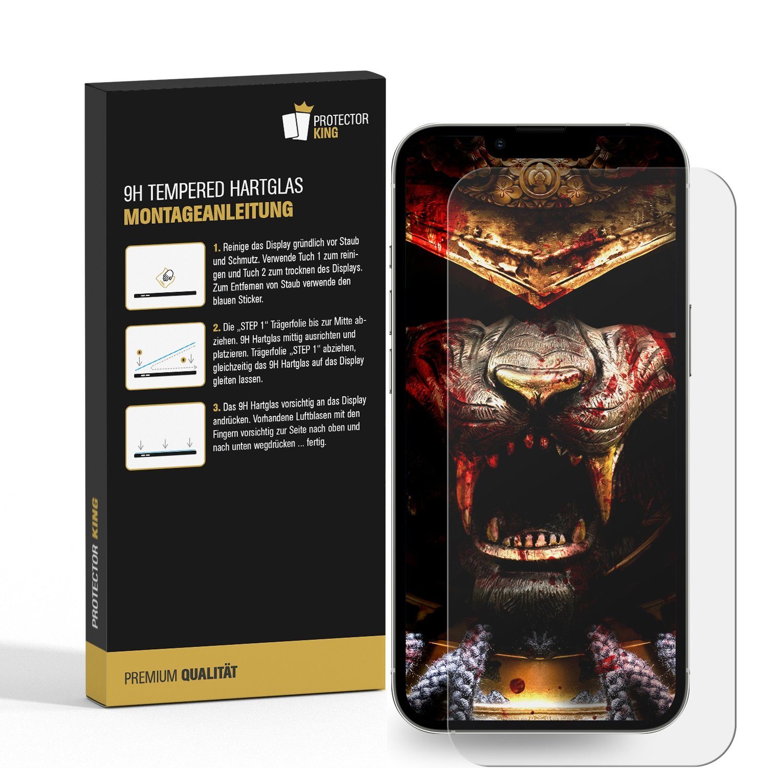Protectorking Schutzfolie 1x 3D A++ 9H Panzerglas für iPhone 14 Plus Displayschutz Panzerfolie, (1-Stück), Displayschutzglas, Schutzglas Echtglas Tempered 9H Härte HD-KLAR