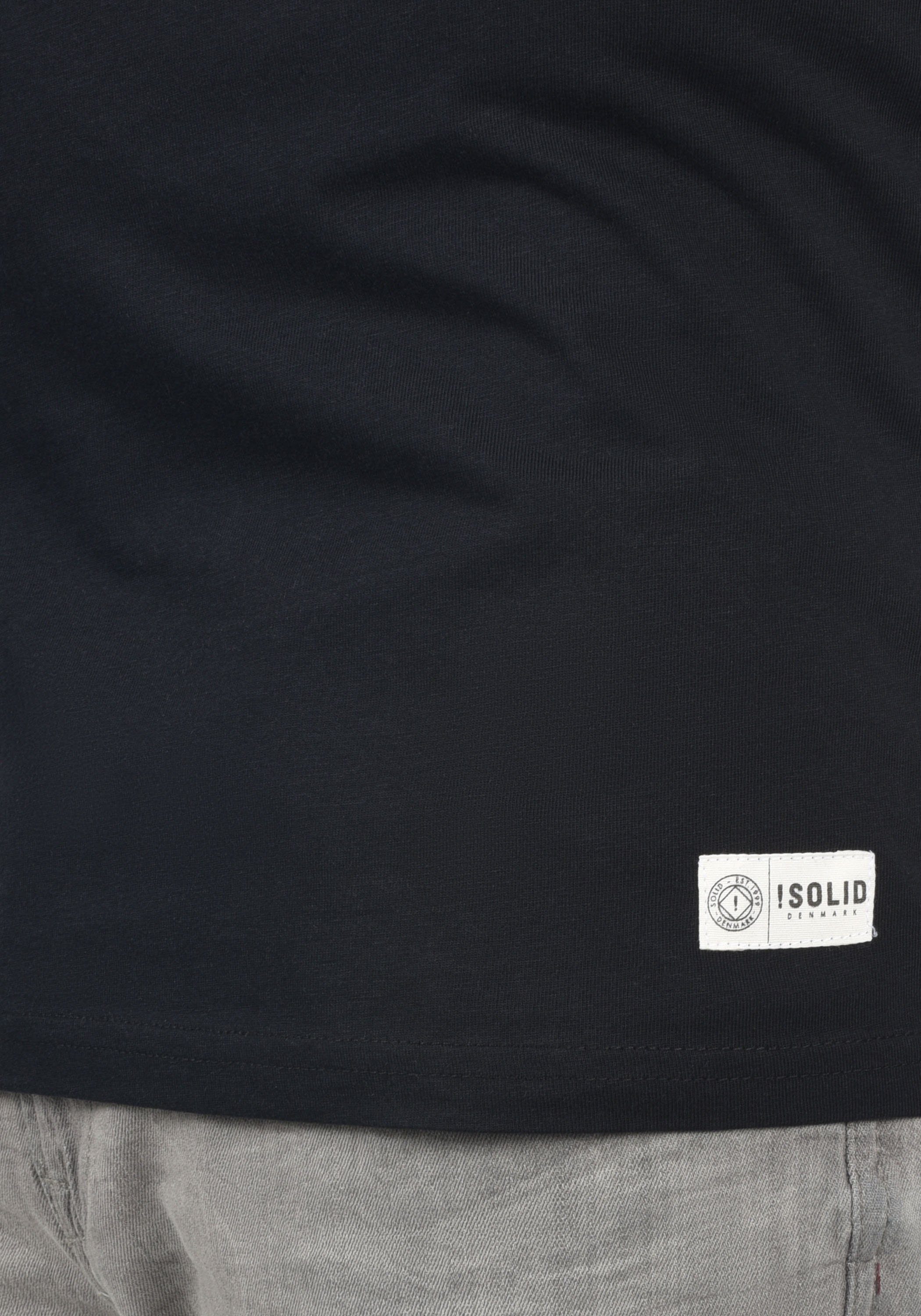 in (9000) Colorblocking-Optik T-Shirt !Solid Rundhalsshirt SDCody Black