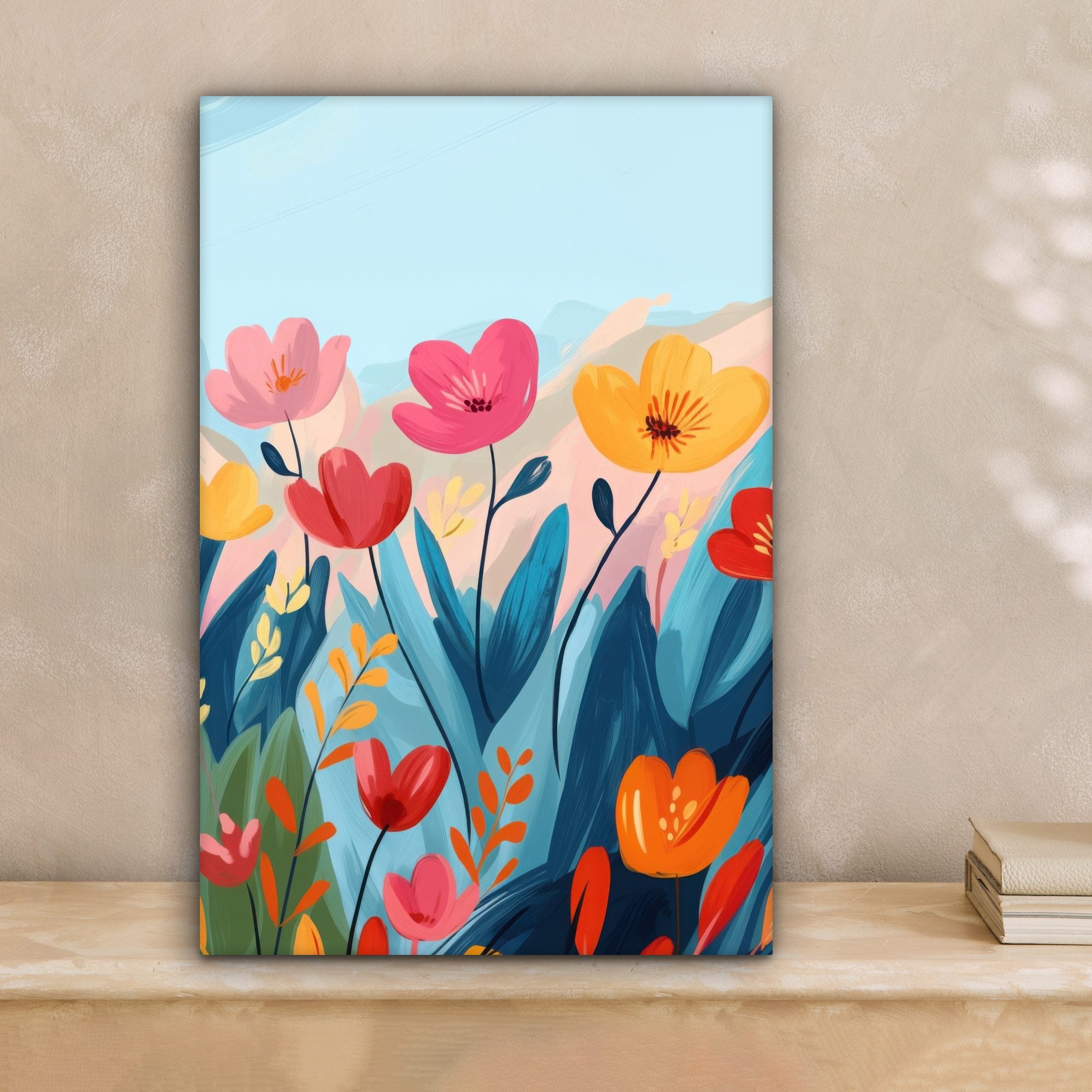 OneMillionCanvasses® Leinwandbild Illustration - Blumen - günstig online kaufen