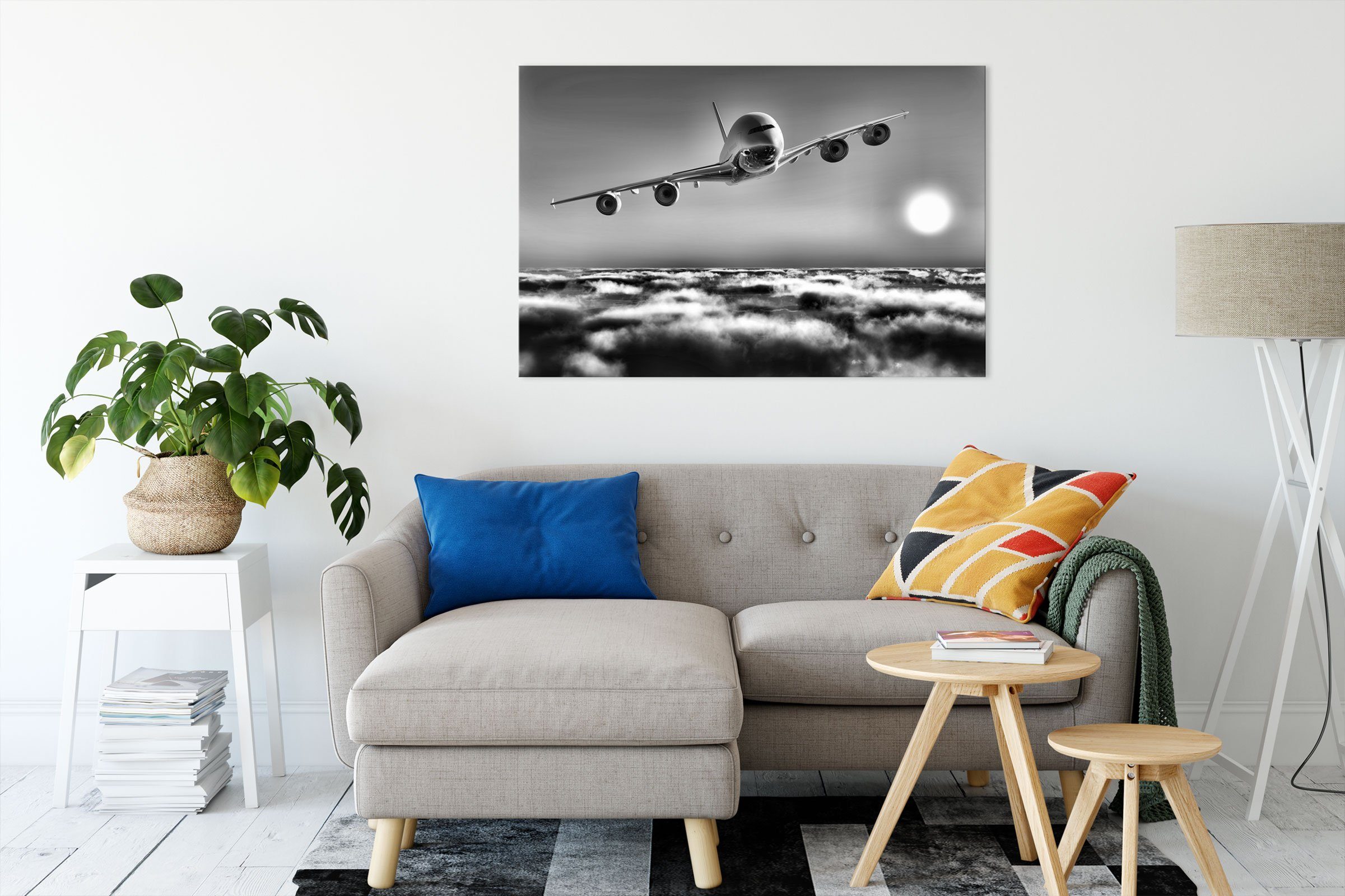 Pixxprint Leinwandbild Flugzeug, Flugzeug (1 St), Leinwandbild fertig bespa günstig online kaufen