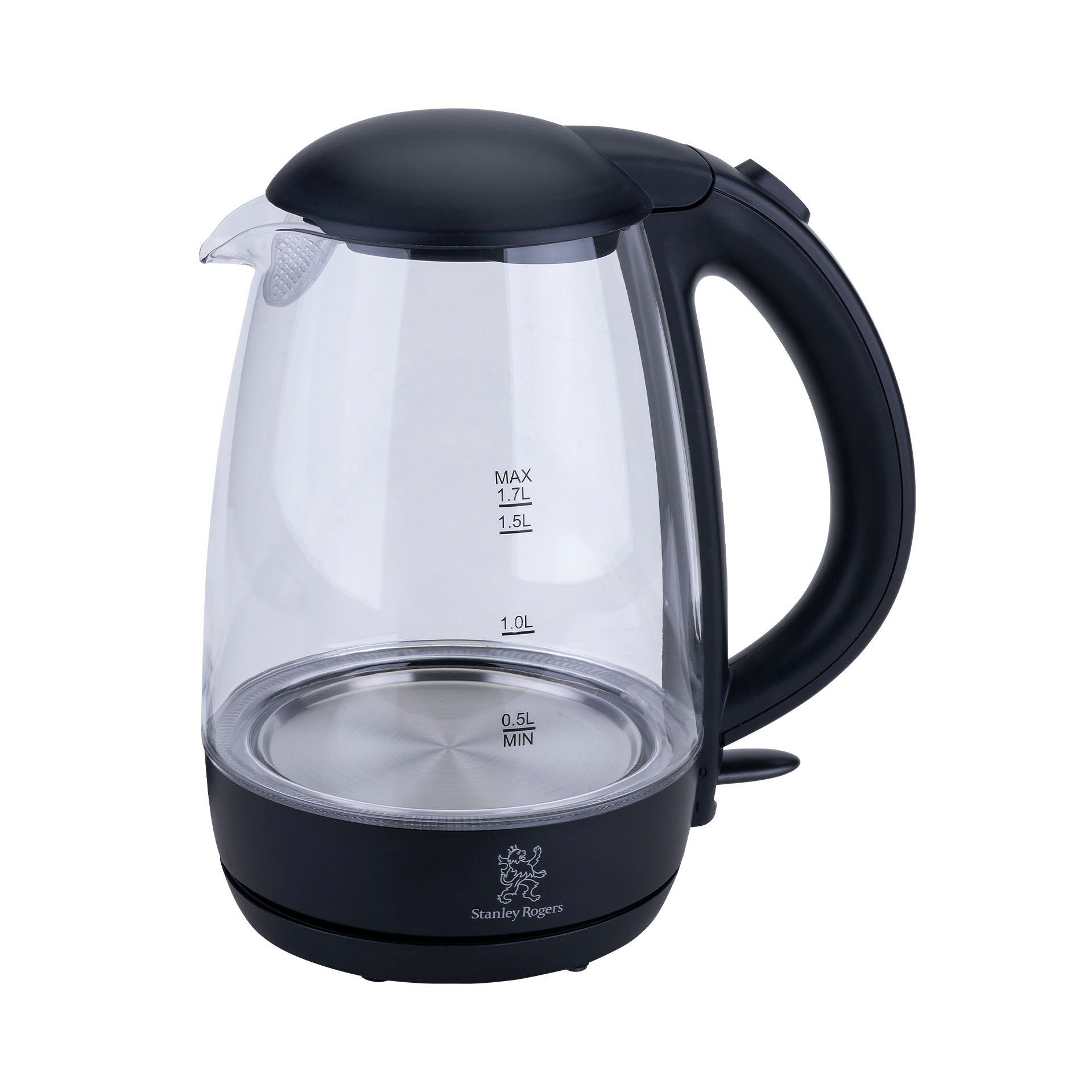 Stanley Rogers Wasserkocher aus Glas, LED-Betriebsanzeige, Überhitzungsschutz, Auslaufschutz