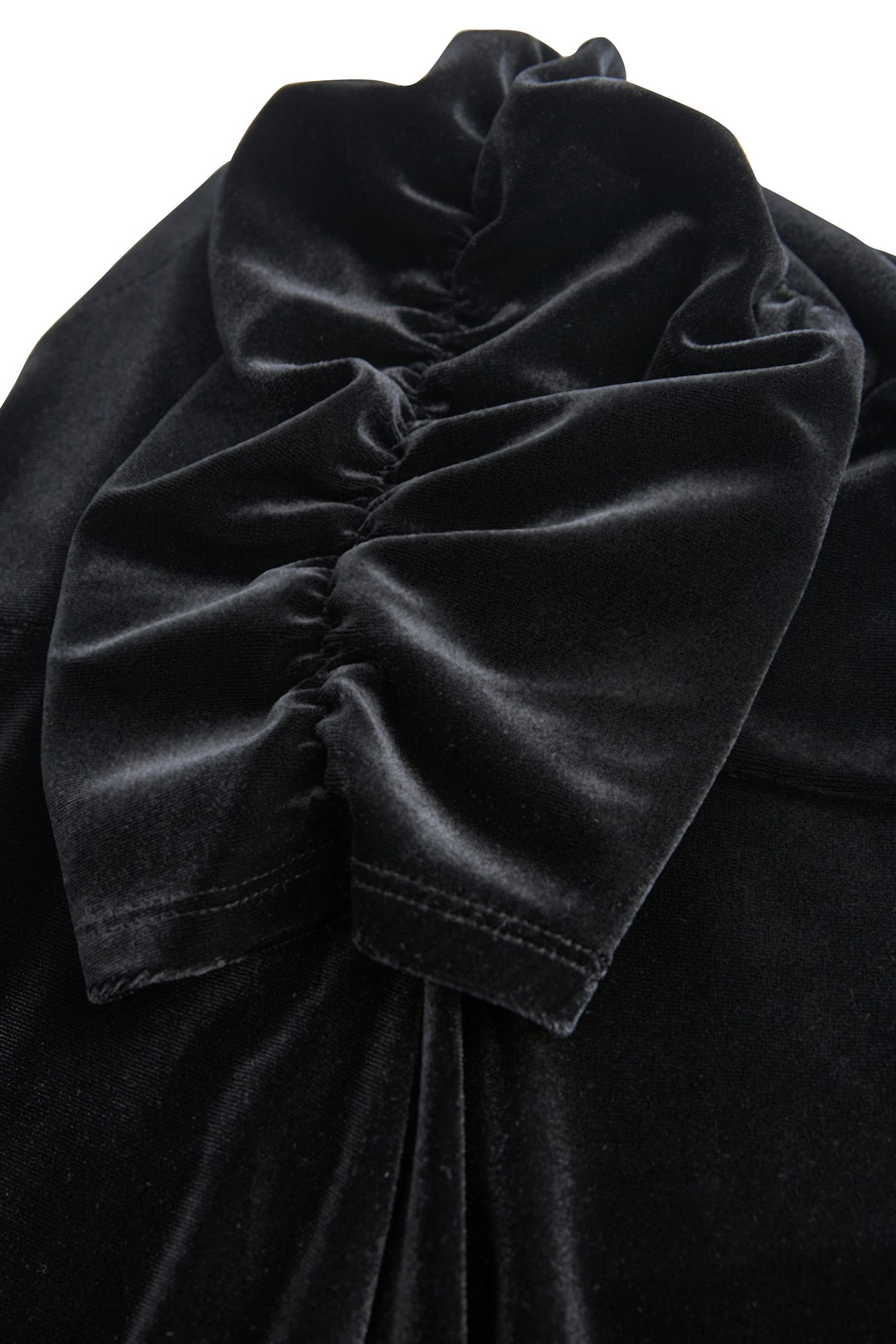 Ärmeln Next mit Samt-Kleid (1-tlg) Black Partykleid gesmokten