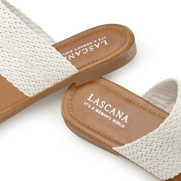 LASCANA Zehentrenner Sandale, Pantolette mit Ringapplikation VEGAN