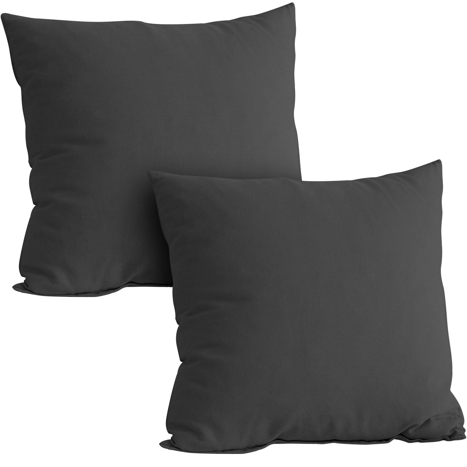 Slummer Kissenbezug Baumwolle Set 2-teilig, ab 40 x 80 cm -anthrazit- grau-uni, (2 Stück), YKK-Reißverschluss