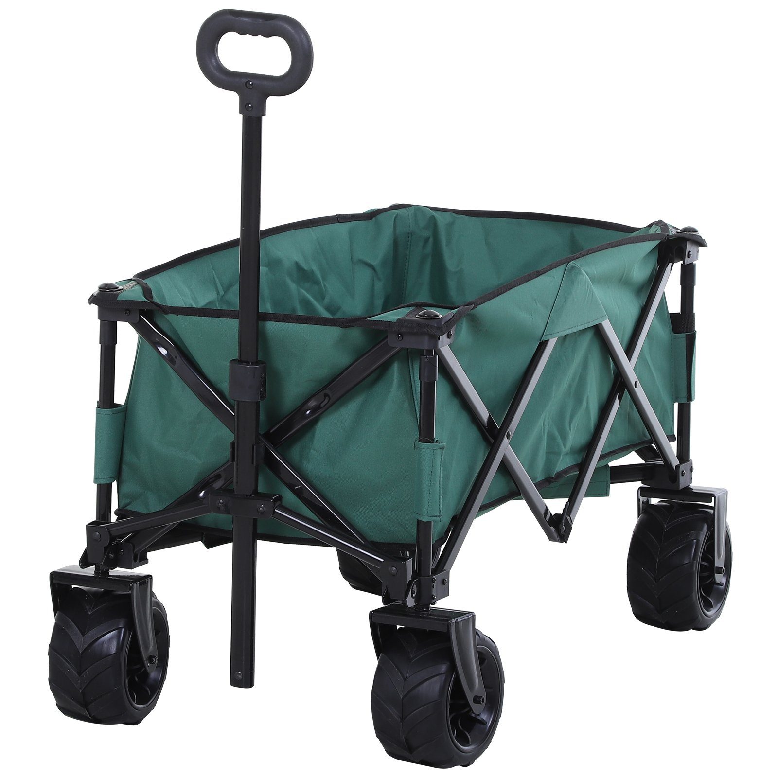 Outsunny Bollerwagen Faltbarer Handwagen, mit Teleskop Griff, bis 70 kg