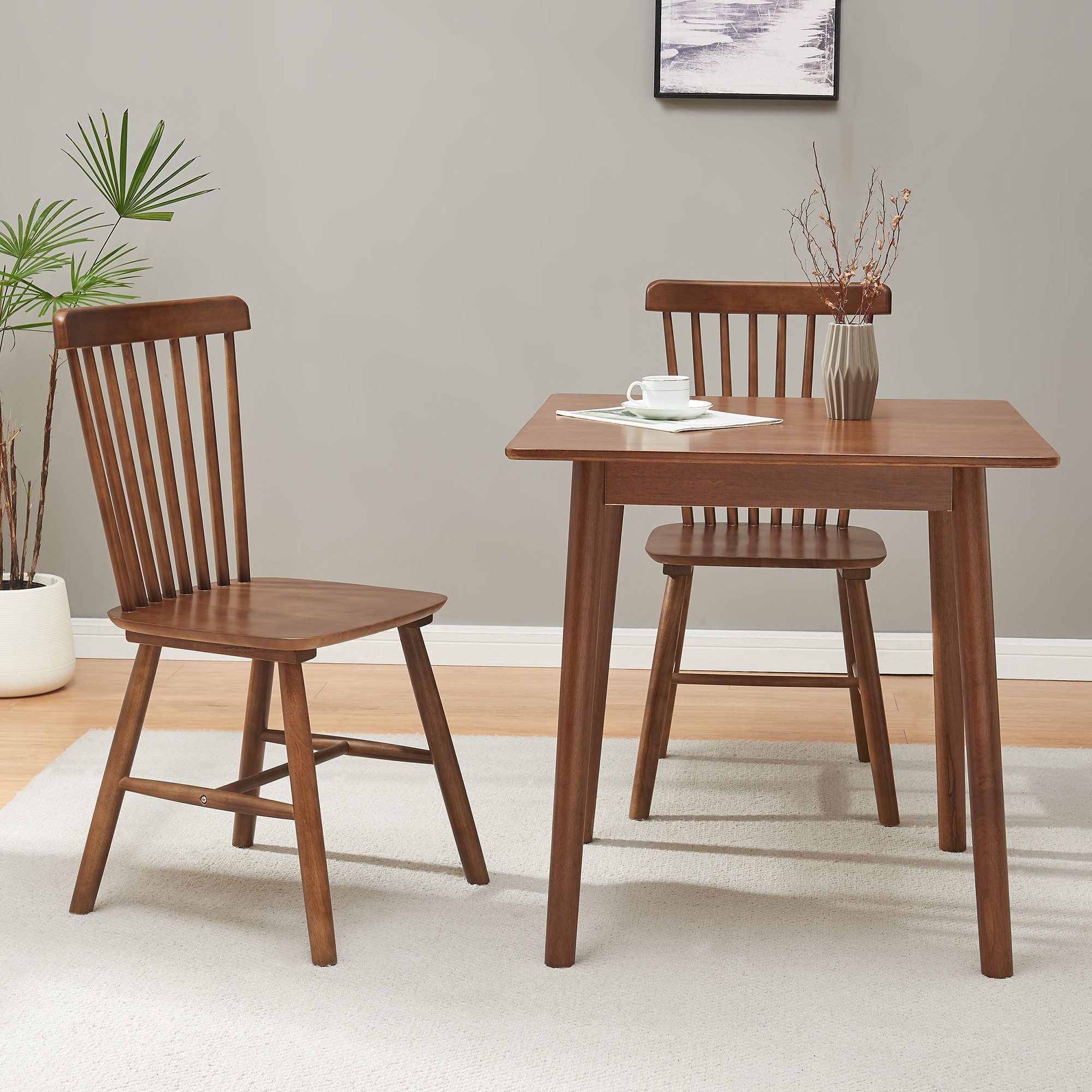 en.casa Esszimmerstuhl, »Karmoy« 89 x 46 x 52 cm Holz Walnussoptik günstig online kaufen