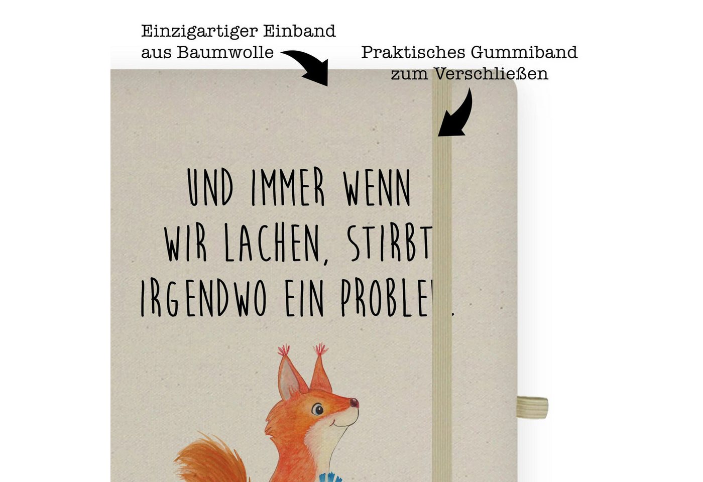 Thumbnail - Mr. & Mrs. Panda Notizbuch Eichhörnchen Blume - Transparent - Geschenk, DIN A4 Notizbuch Design, Mr. & Mrs. Panda, Bezau...