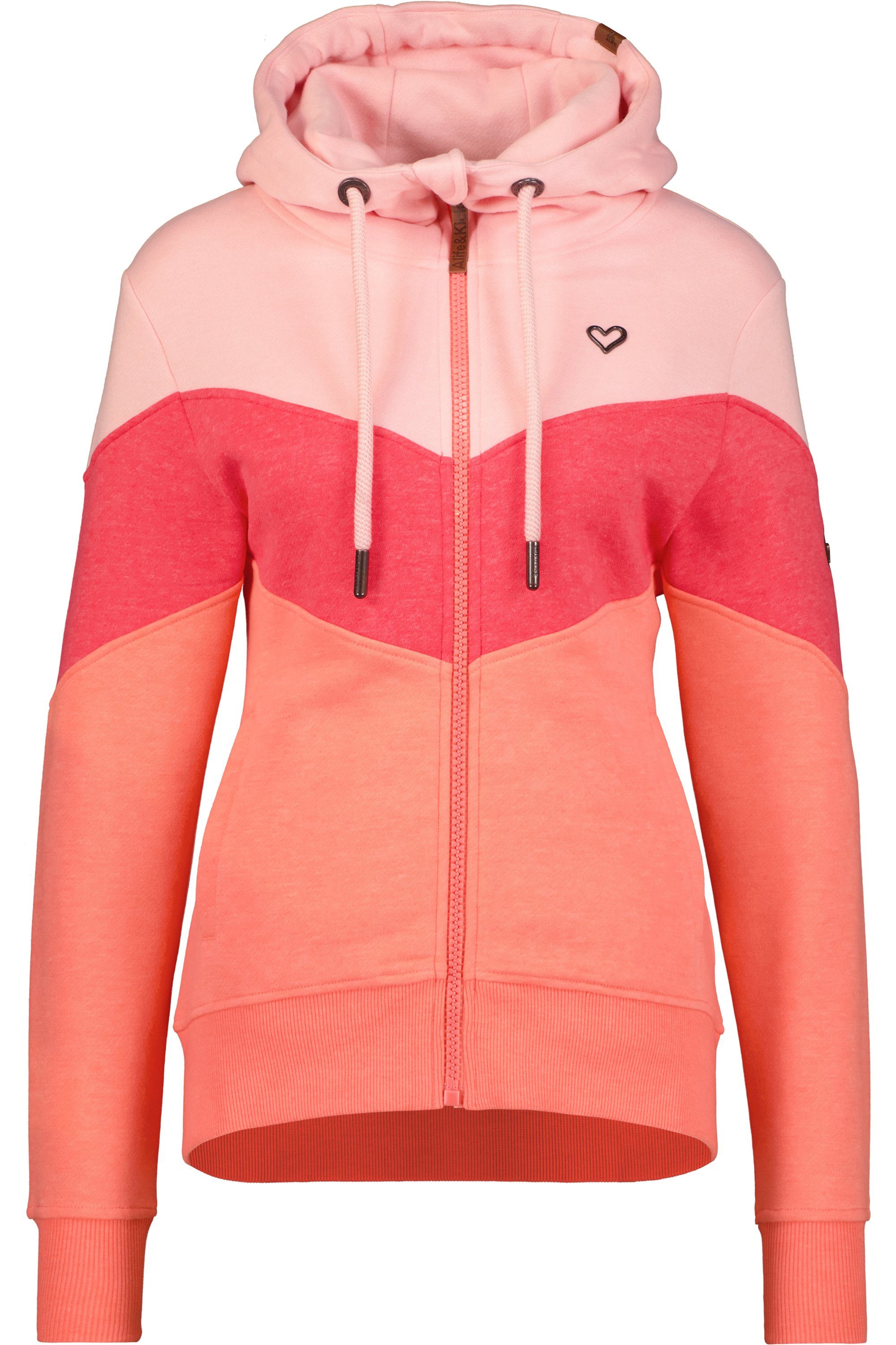 Alife & Kickin Hooded Sweatjacket A melange StellinaAK Kapuzensweatjacke Damen peach