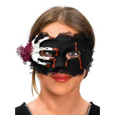 Metamorph Verkleidungsmaske Skeletthand Augenmaske, Stimmungsvolle Halbmaske für Halloween und Horror Party