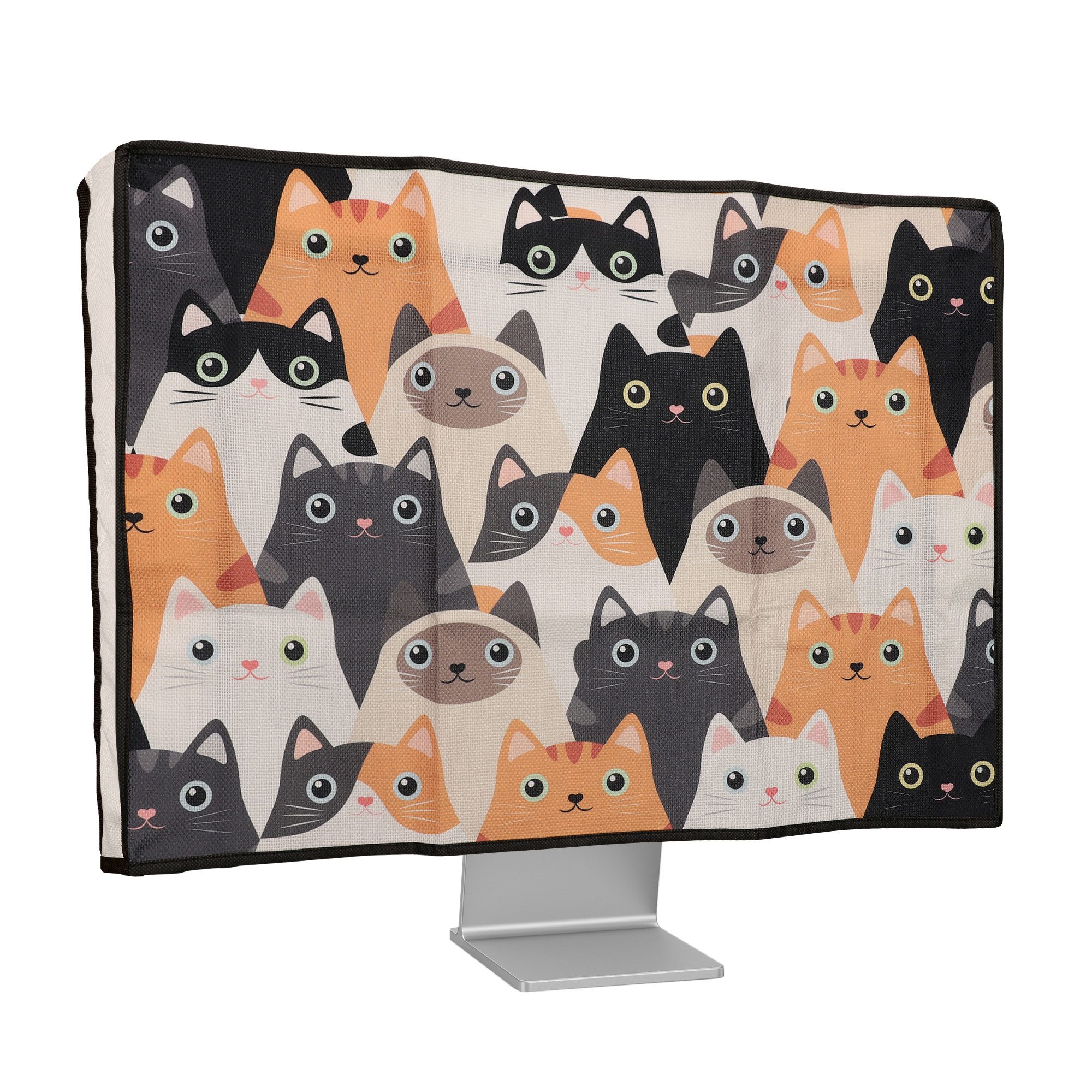 kwmobile Etui Leinen Hülle für 27-28" Monitor PC Schutzhülle, Computer Screen Cover Staubhaube Haube Staubschutz