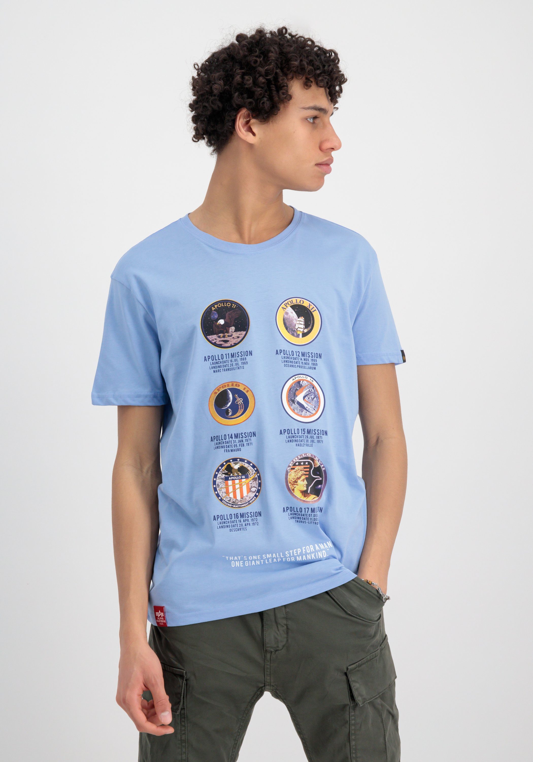 Alpha Industries T-Shirt Alpha Industries Men - T-Shirts Apollo Mission T-Shirt light blue