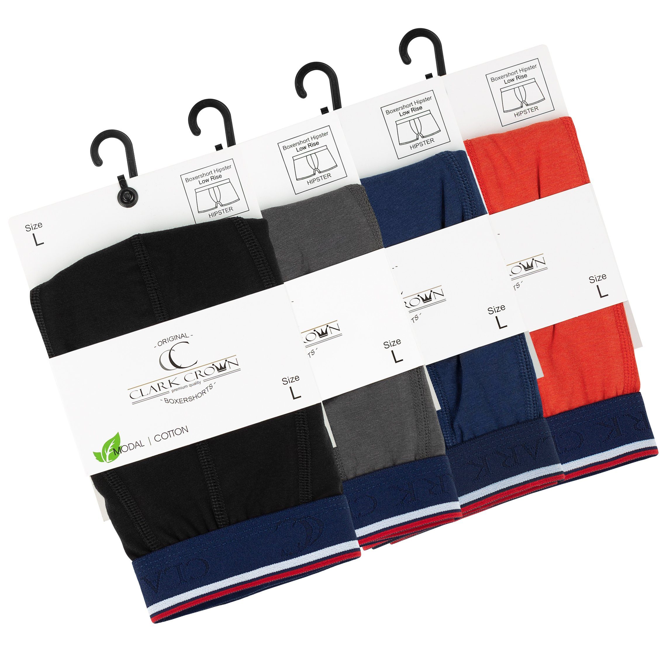 Clark Crown® Boxershorts (4-St) in weicher Modal Cotton Qualität – Bild 2 von 5
