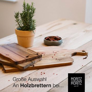 Moritz & Moritz Servierbrett Servierbrett Holz, Akazienholz, (50x15x1,5 cm, 1-St), Käsebrett für stilvolles Servieren von Speisen u.v.m.