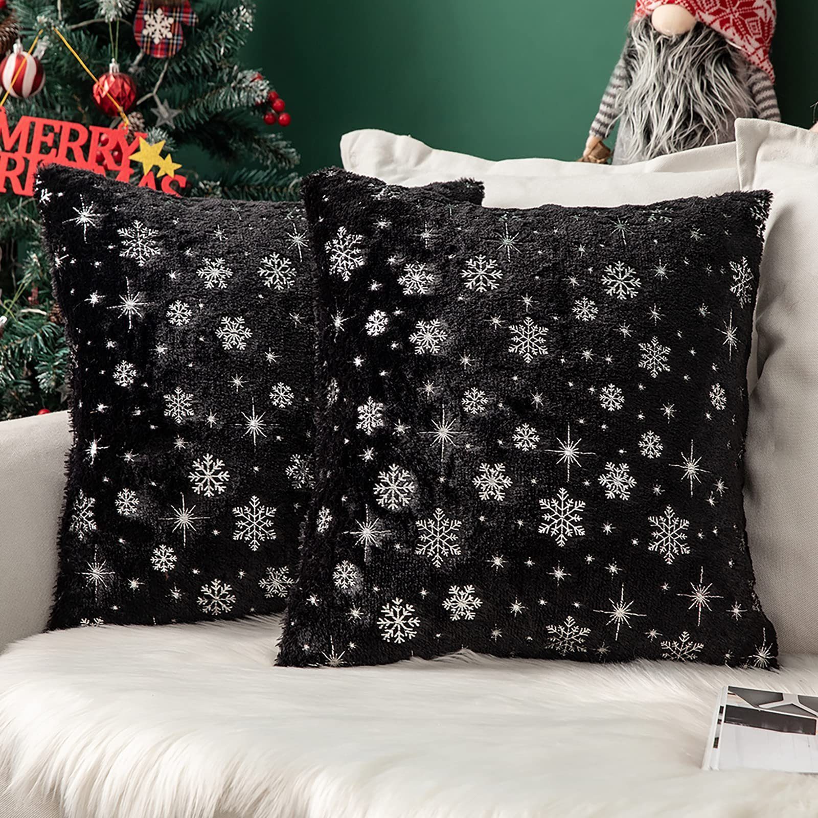 BYSURE Kissenbezug, (2 Stück), Weihnachtstag, silberne günstig online kaufen