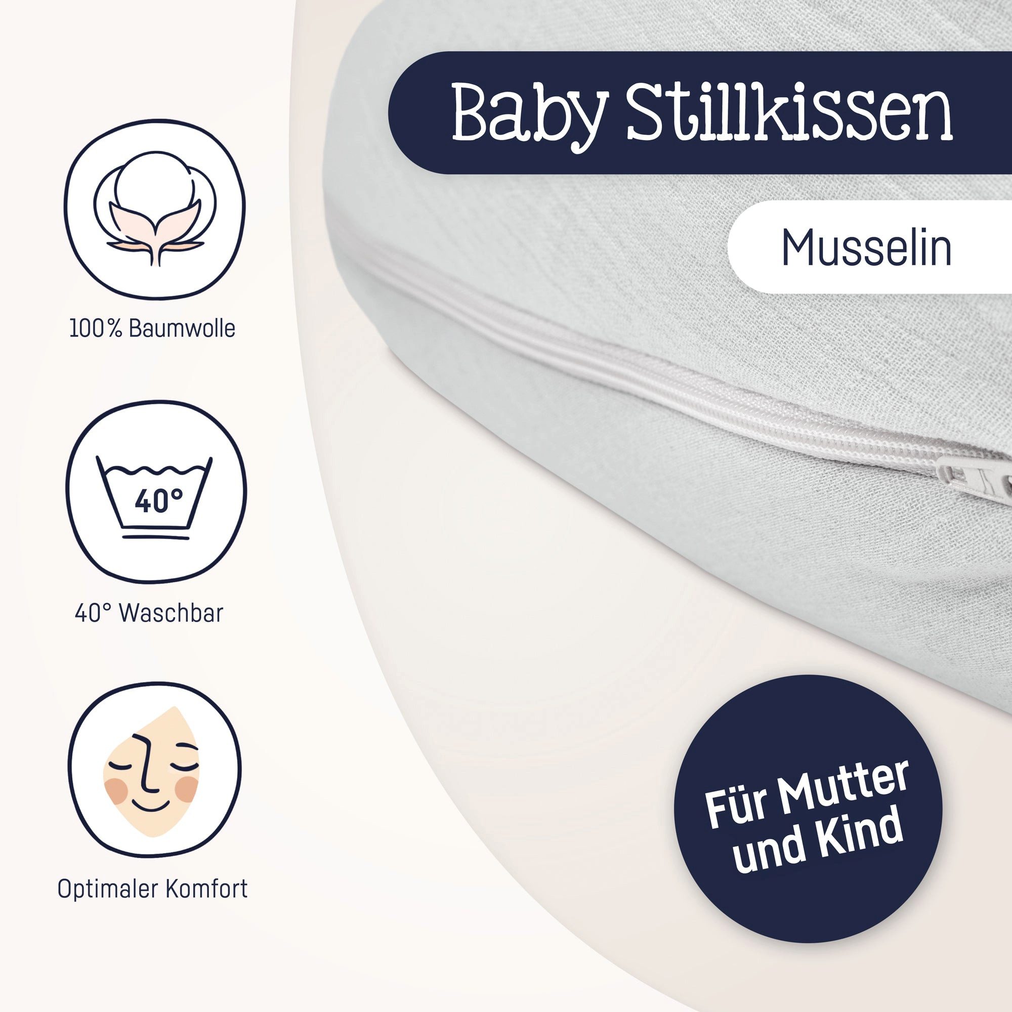 Julius Zöllner Stillkissen grau, 1-tlg. – Bild 2 von 4