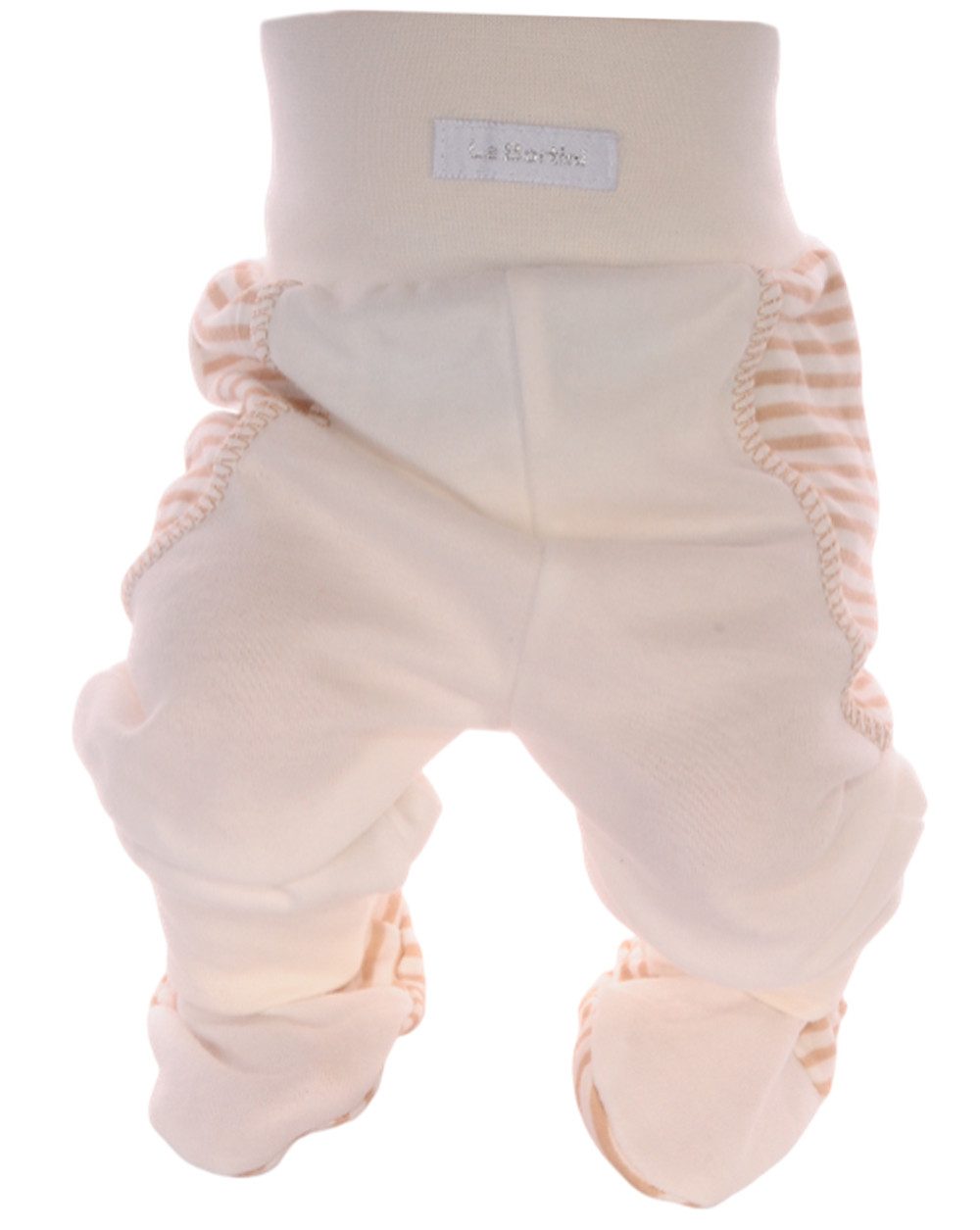 Schlupfhose Erstlingshose mit Füßchen in Creme Babyhose Baby Hose