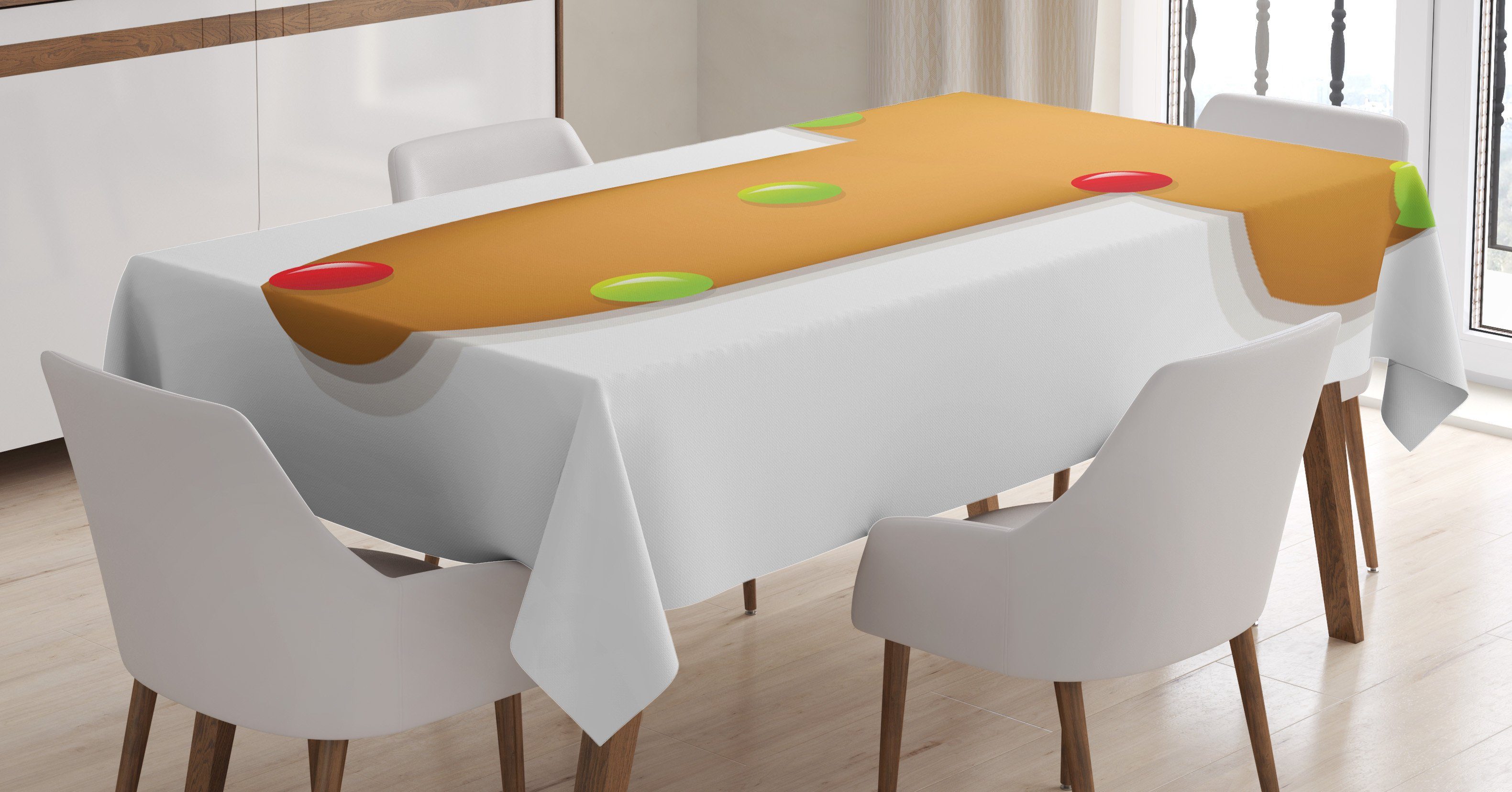 Abakuhaus Tischdecke Farbfest Waschbar Für den Außen Bereich geeignet Klare Farben, Weihnachtsalphabet Plätzchen-Buchstabe T