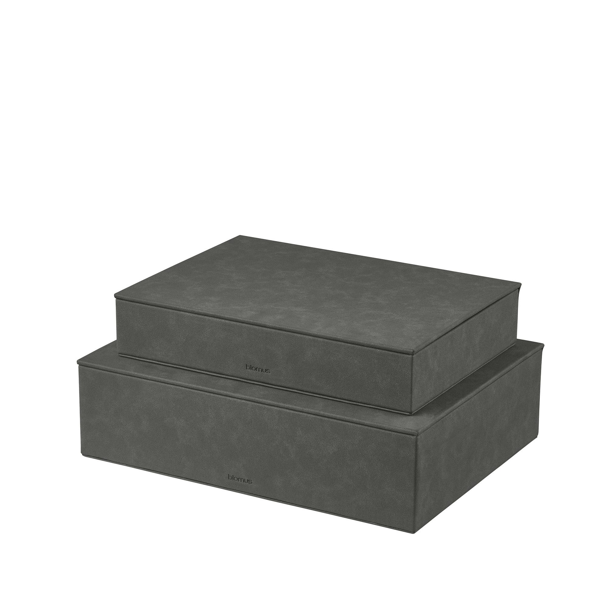 blomus Aufbewahrungsbox 2er Set -SAHLA- Organizer, Ordnungsboxen, Kisten Set, Storage Box (Set, 2 St., 2 Boxen), Funktionales Design, klare Linien, Wildlederoptik, Organizer