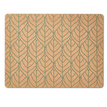 Platzset, Platzset Kork, 4 Stück Graphic Leave grün, Neuetischkultur, (Stück, 4-St., 4 Platzmatten), Platzset Platzmatte Tischset