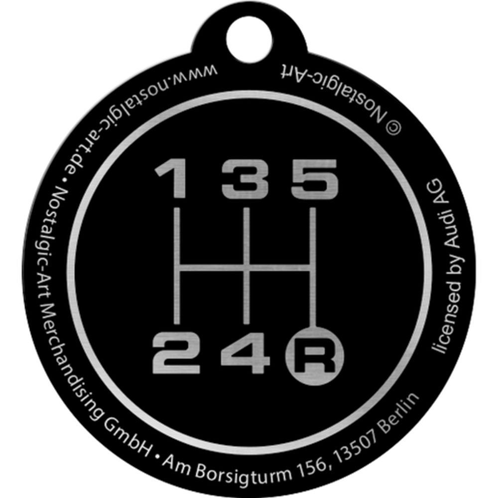 Nostalgic-Art Schlüsselanhänger mit Gravur Edelstahl Schlüsselanhänger Ø 4cm - Audi Logo