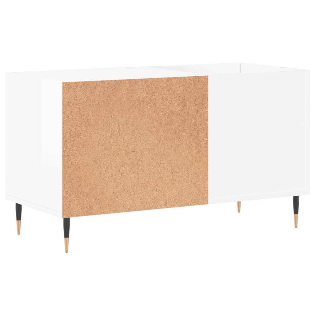 Plattenschrank Media-Regal Holzwerkstoff, 85x38x48 vidaXL cm Hochglanz-Weiß 1-tlg.