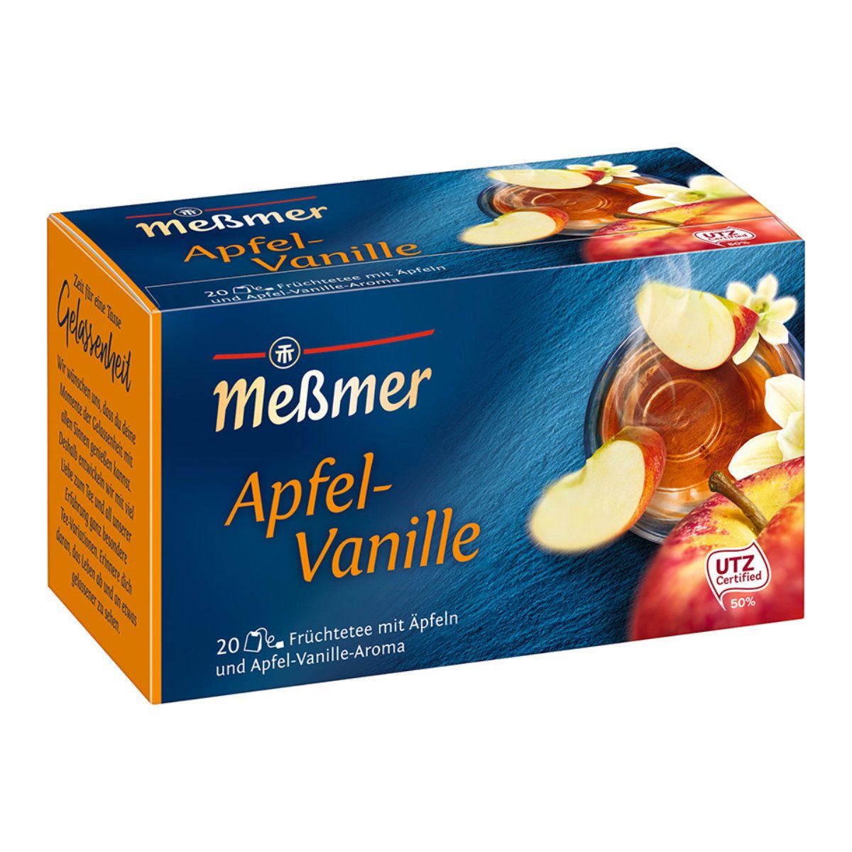 Meßmer Tee, Meßmer Apfel Vanille Früchtetee aromatisierter Geschmack 50g