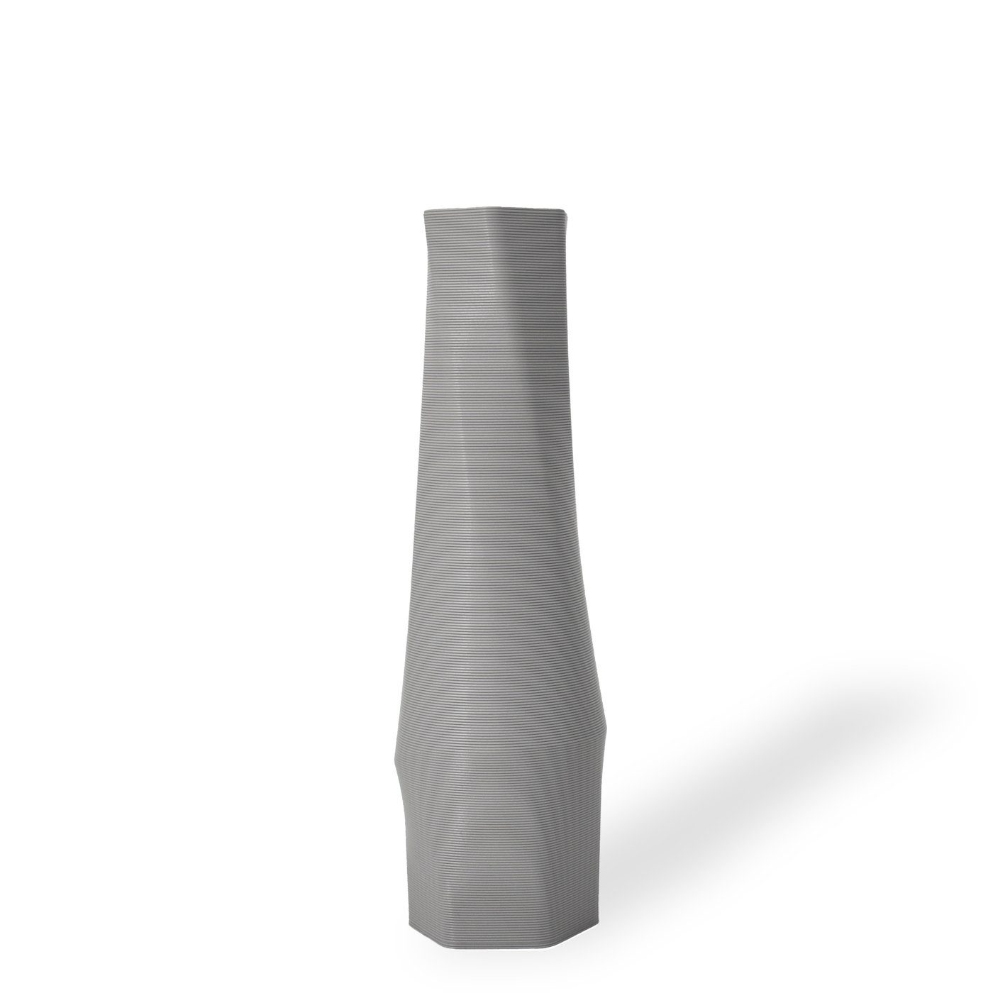 Shapes - Decorations Dekovase the vase - hexagon (basic), 3D Vasen, viele Farben, 100% 3D-Druck (Einzelmodell, 1 Vase), Wasserdicht; Leichte Struktur innerhalb des Materials (Rillung) Hellgrau