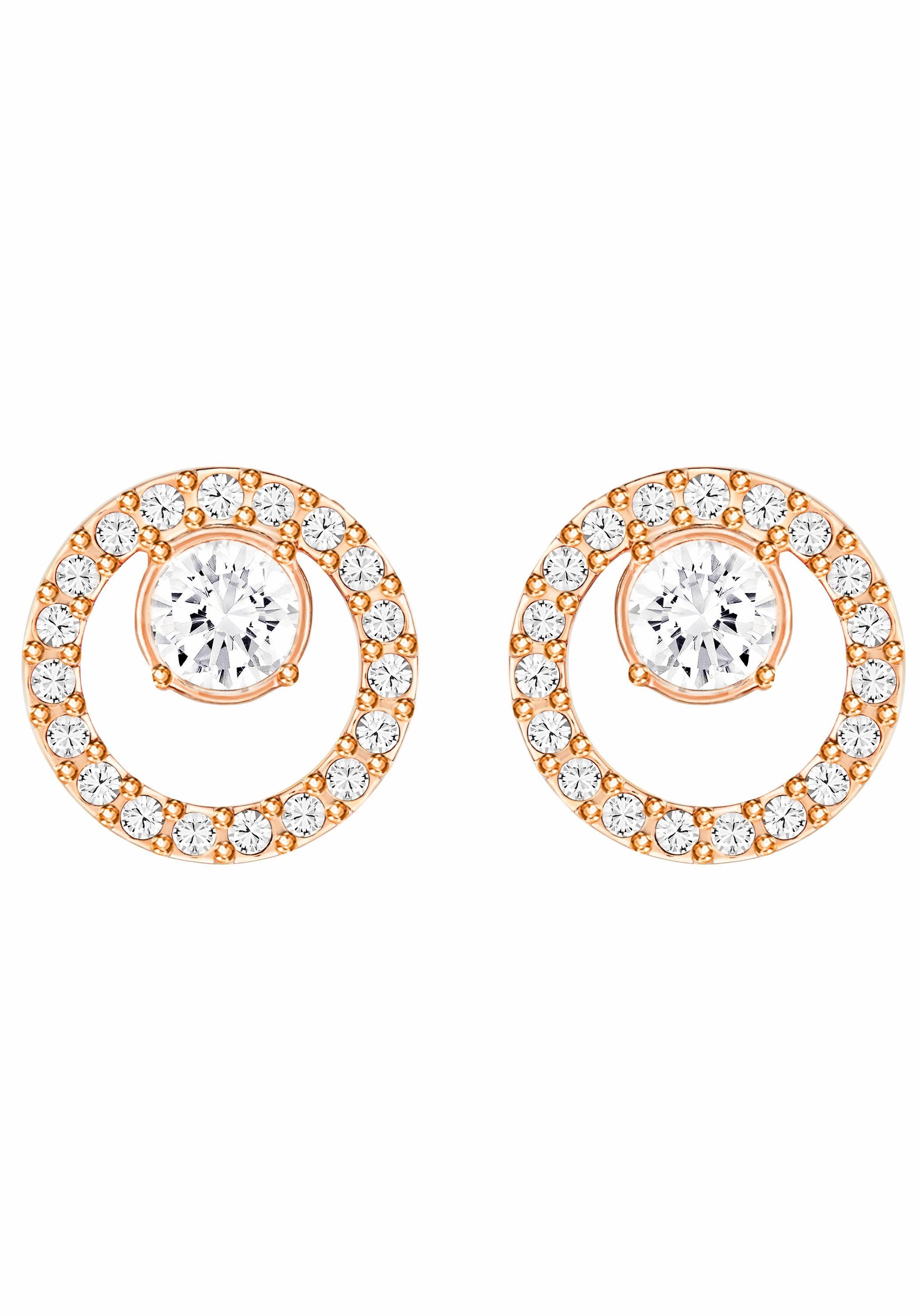 SWAROVSKI Paar Ohrstecker CREATIVITY CIRCLE, KLEIN, WEISS, RHODINIERT, 5201707 mit Swarovski® Kristall mehr