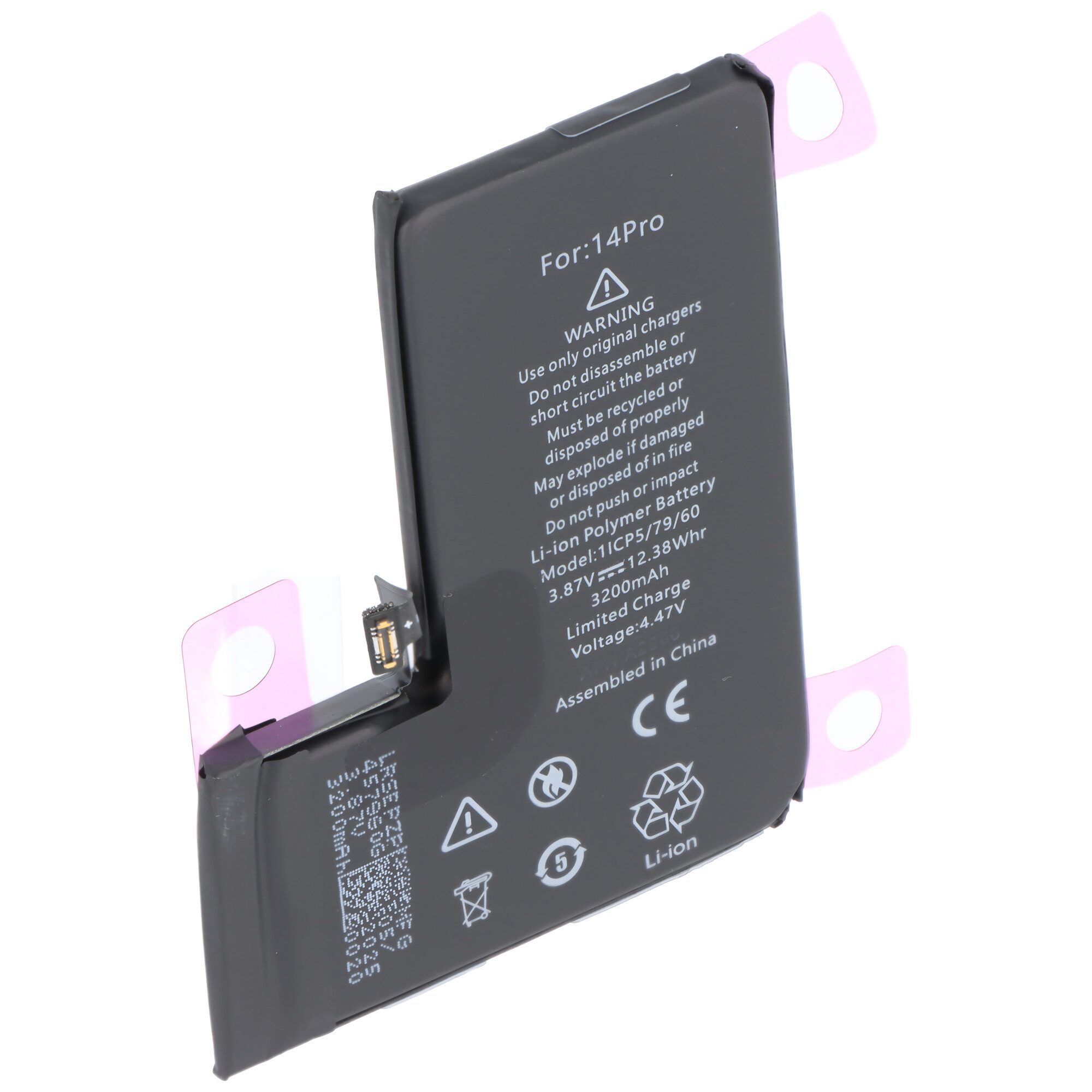 AccuCell Akku passend für Apple iPhone 14 Pro, Li-Polymer, 3,87V, 3200mAh, 12, Akku 3200 mAh (3,9 V)