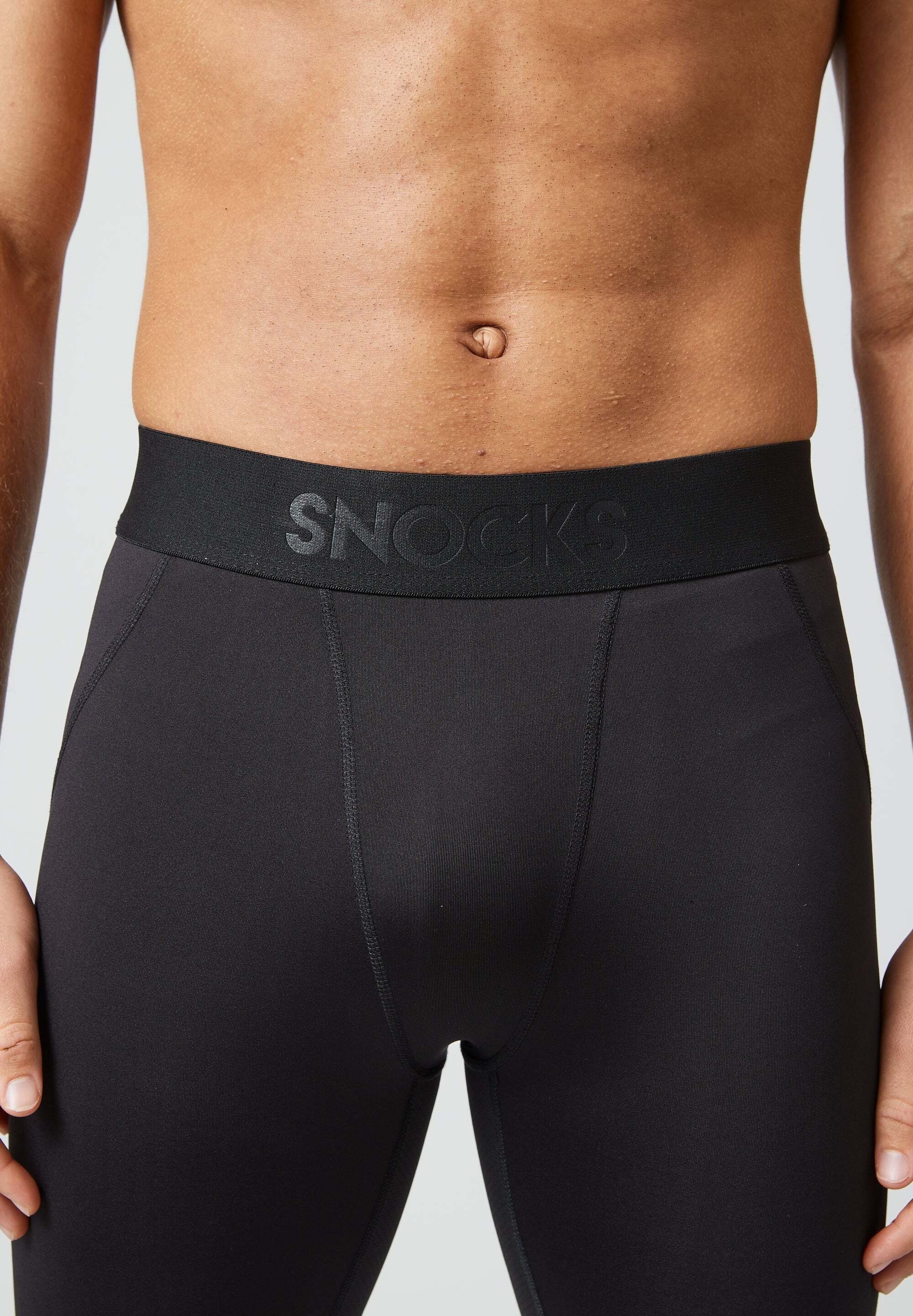 SNOCKS Funktionstights Kurze Radlerhose Herren (1-tlg) schnelltrockend, aus 88% recyceltem Polyester
