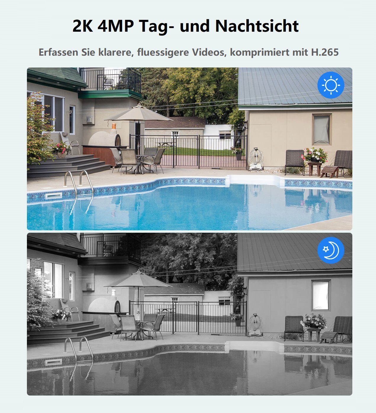 Reolink Überwachungskamera Argus PT+SP 4MP PTZ Akku- oder solarbetriebene 2,4/5GHz WLAN IP (Außenbereich, PIR-Erkennung,IR-Nachtsicht,Could-Speicherung)