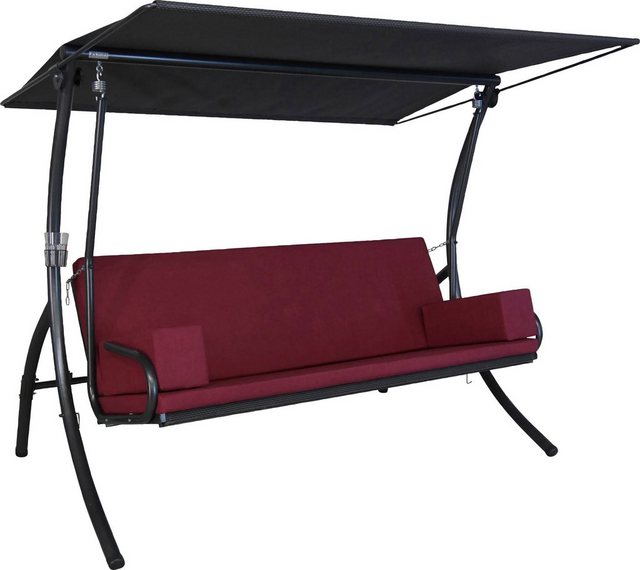 ANGERER FREIZEITMÖBEL Hollywoodschaukel Elegance Tolar, 3-Sitzer, rot, inkl. Auflagen