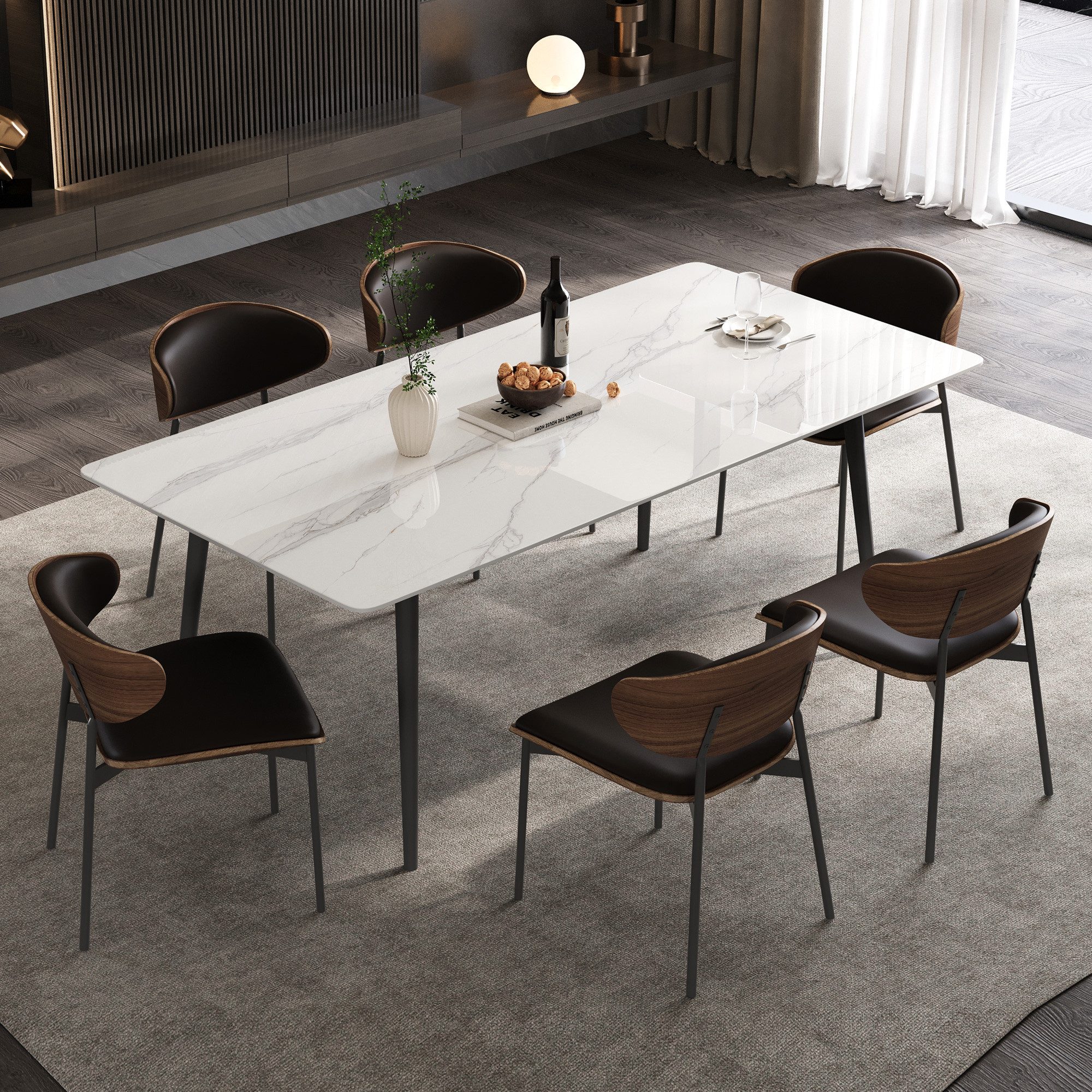 oleyluckidea Esstisch 160cm, Moderner Esszimmer küchentisch, Esszimmertisch Weiß (ein Esstisch), Breite 120/160 cm