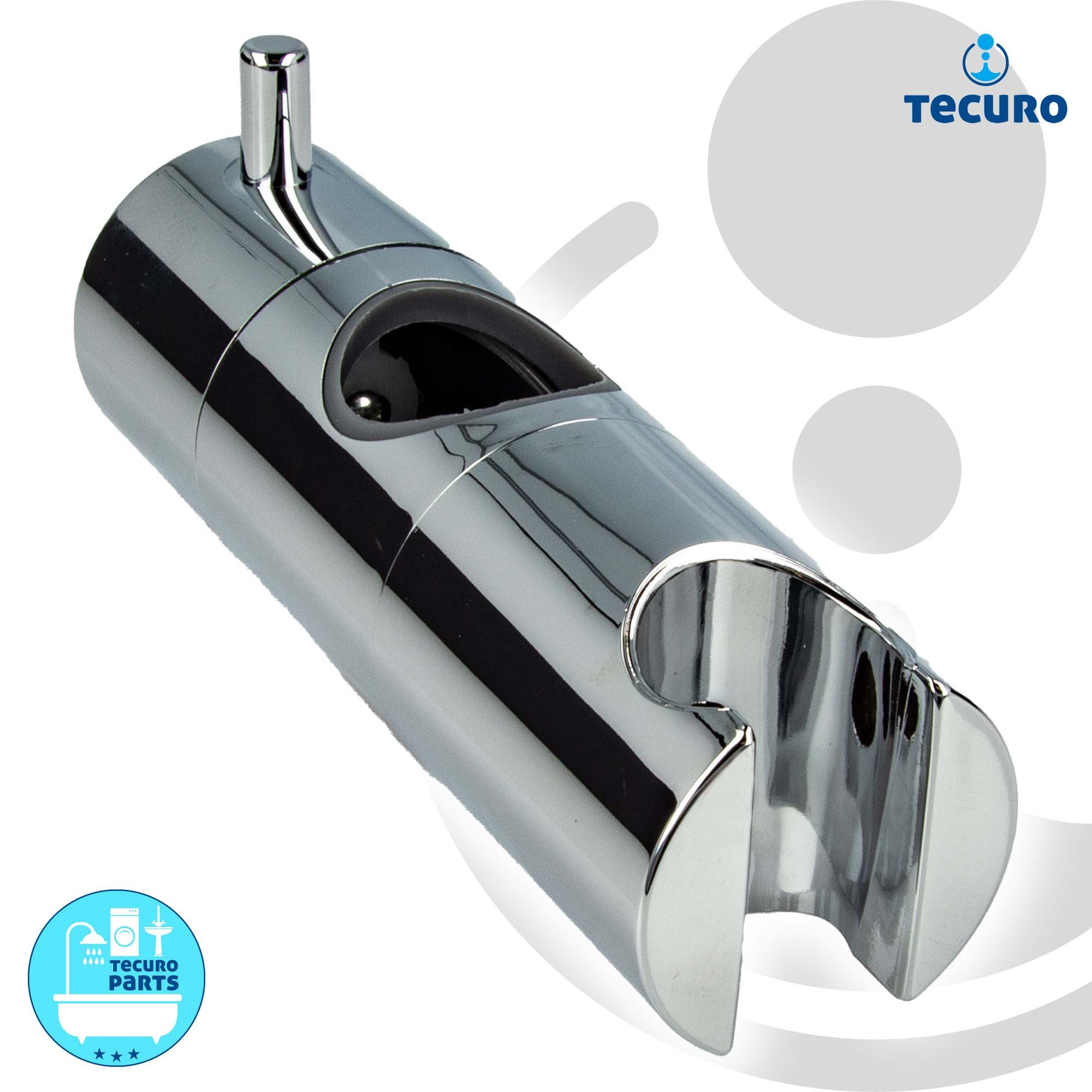 tecuro Brausehalter Design-Brausehalter für Wandstange Ø 18/20/22 & 25 mm KS – Bild 4 von 5