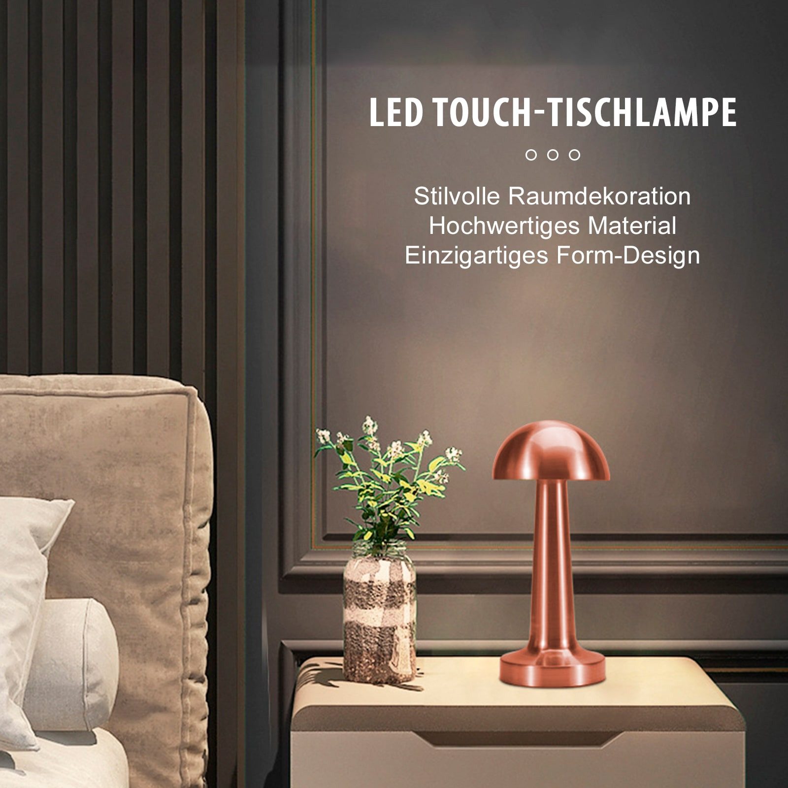 EAXUS Tischleuchte Aufladbare Mushroom Lampe - günstig online kaufen