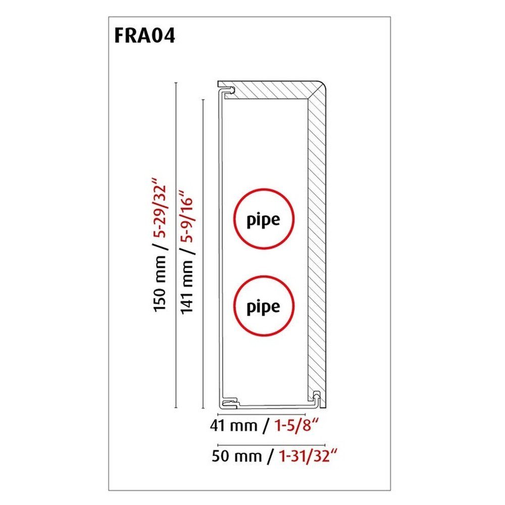 PROVISTON Leisten-Befestigungsclips Montageprofil für Heizrohrabdeckleiste, 141 mm, Kunststoff, 3 Stück