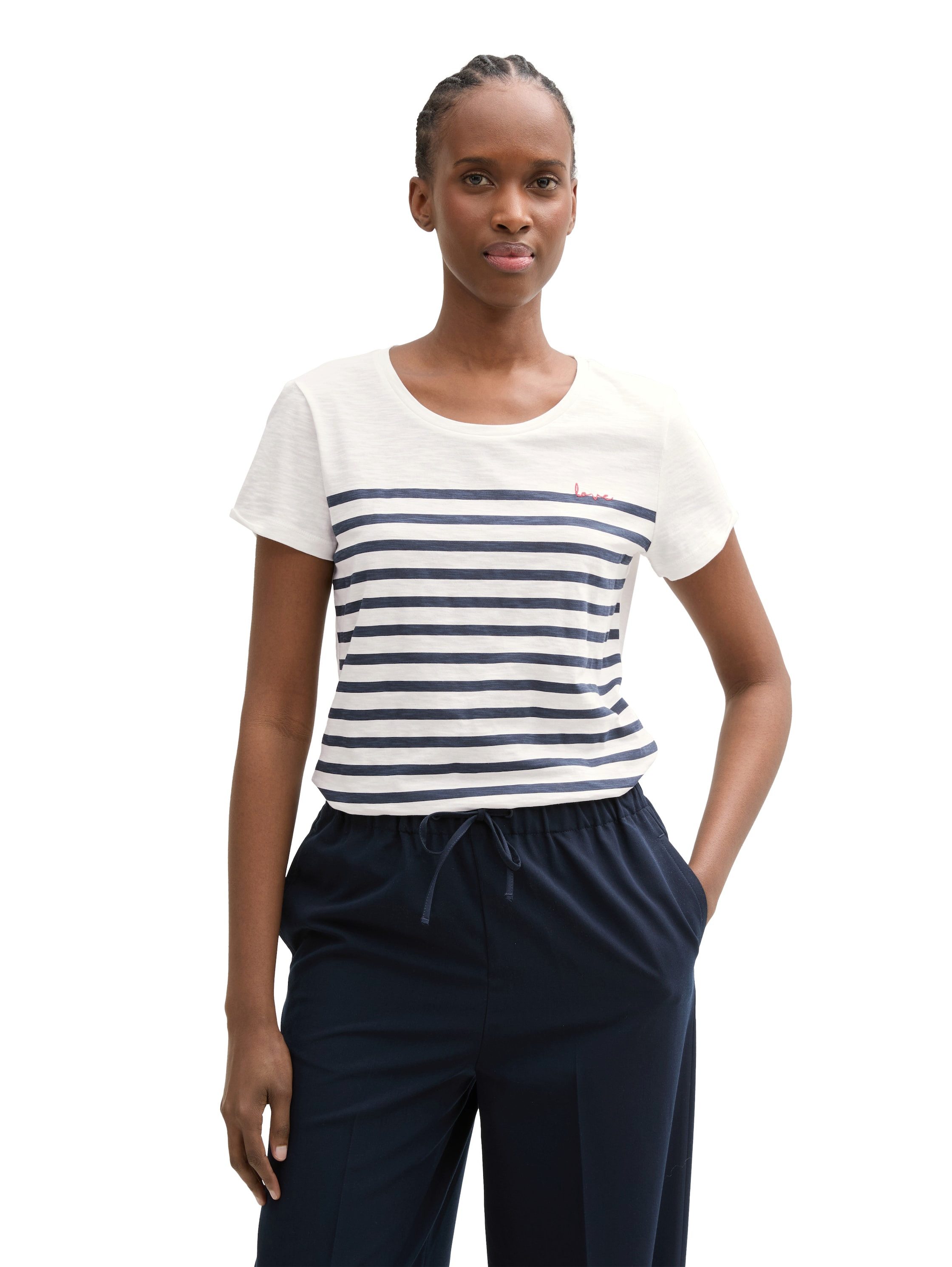 TOM TAILOR Denim T-Shirt mit Streifen günstig online kaufen