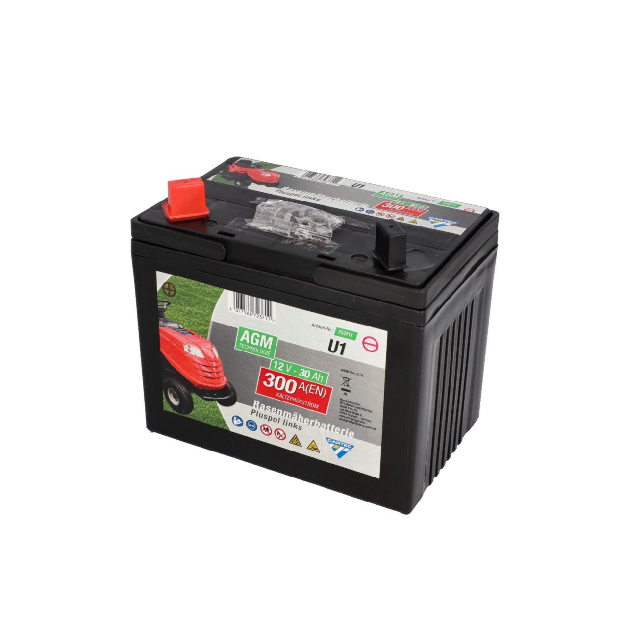 CARTEC Лезвие газонокосилки Cartec Rasenmäherbatterie 30Ah/300A +links